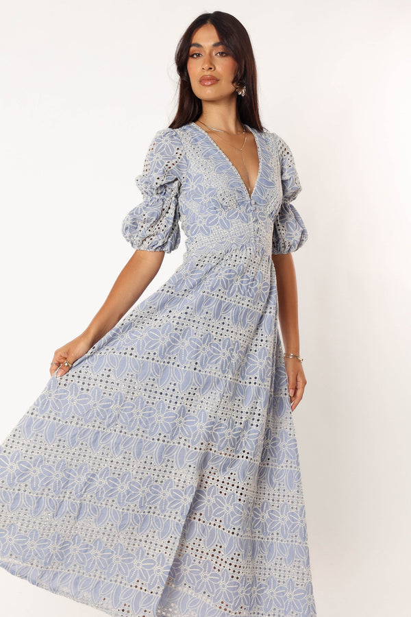 Roberts Maxi Dress - Blue Ditsy Floral | Petal & Pup USA Roberts Maxi Dress - Blue Ditsy Floral | Petal & Pup USA