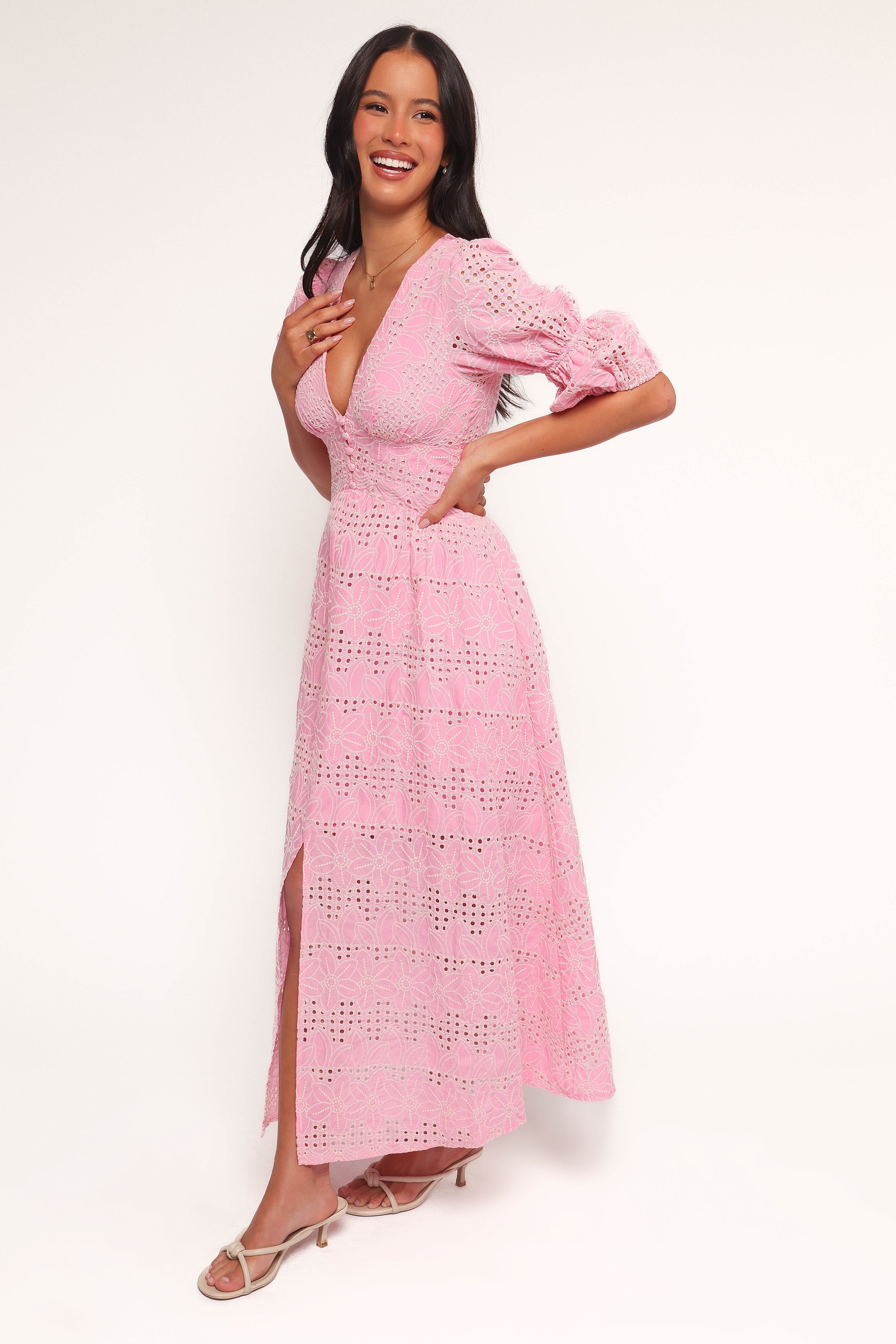 Petal and Pup USA DRESSES Tani Midi Dress - Pink