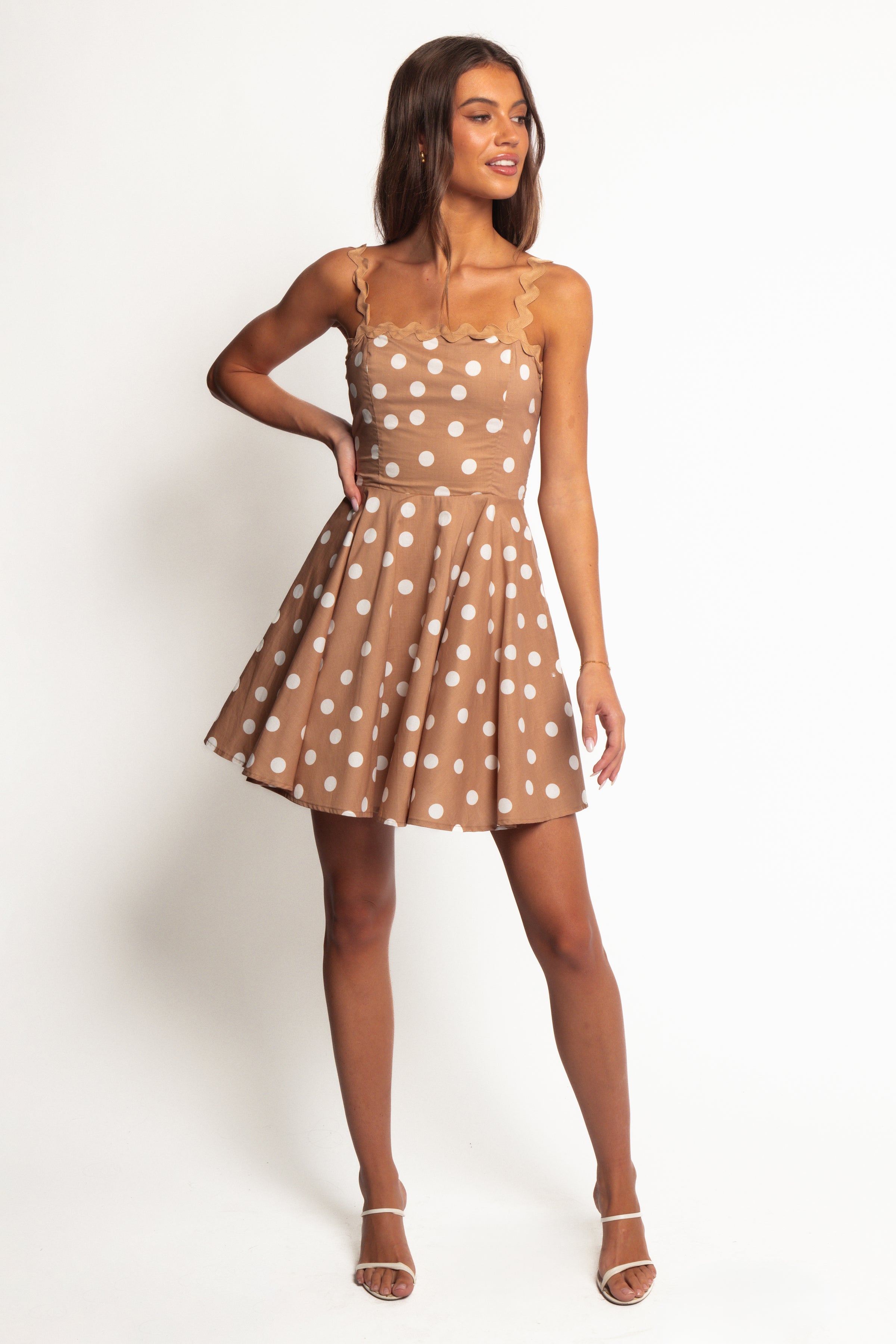 Petal and Pup USA DRESSES Teaghan Mini Dress - Light Mocha