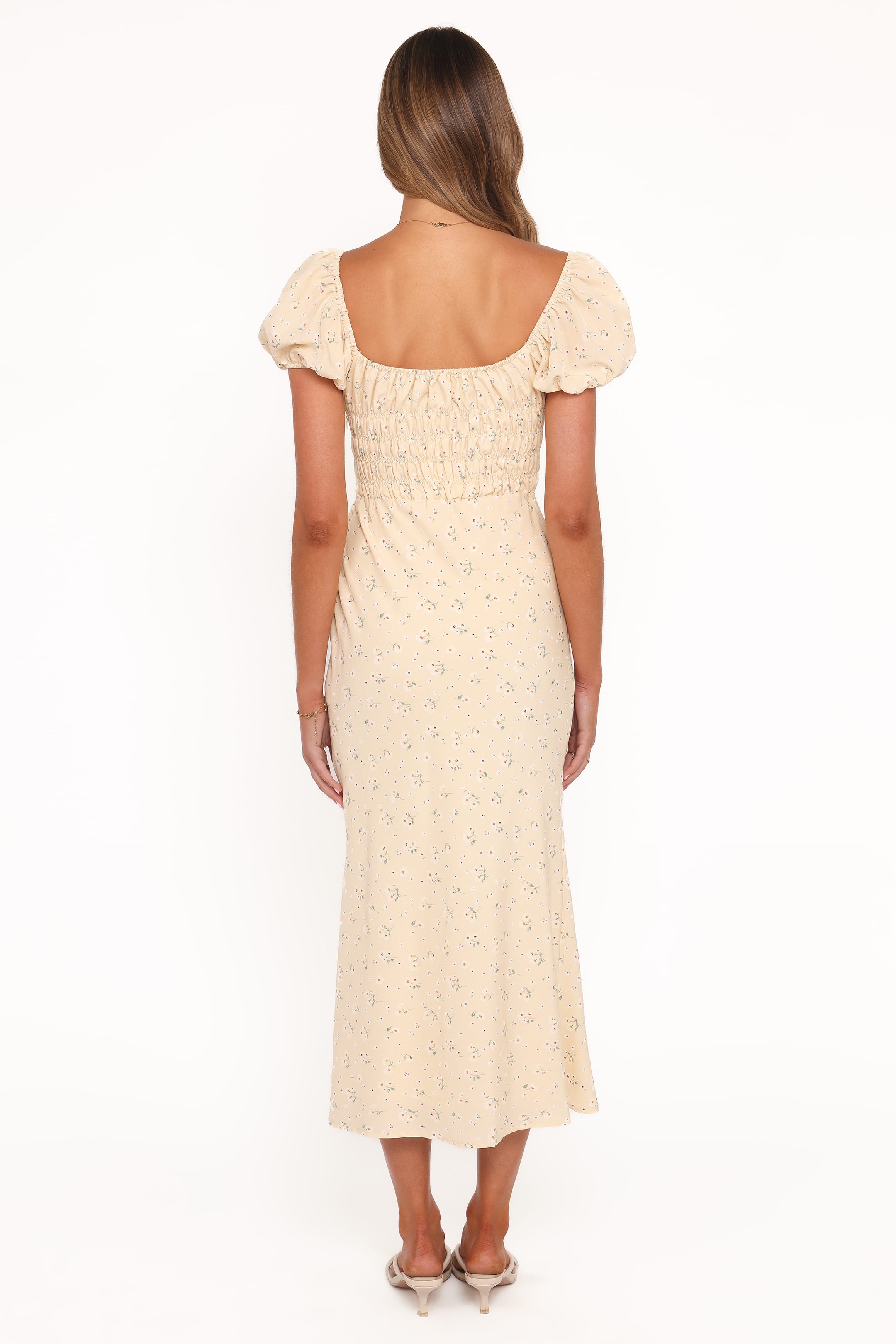 Petal and Pup USA DRESSES Teigan Midi Dress - Yellow Floral
