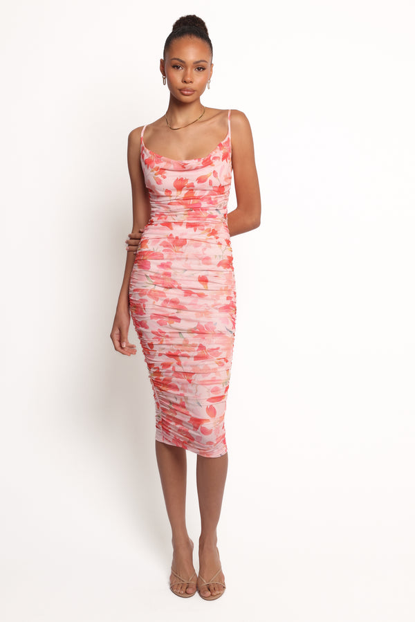 Petal and Pup USA DRESSES Tempest Midi Dress - Pink Floral (Hold for Amazon)