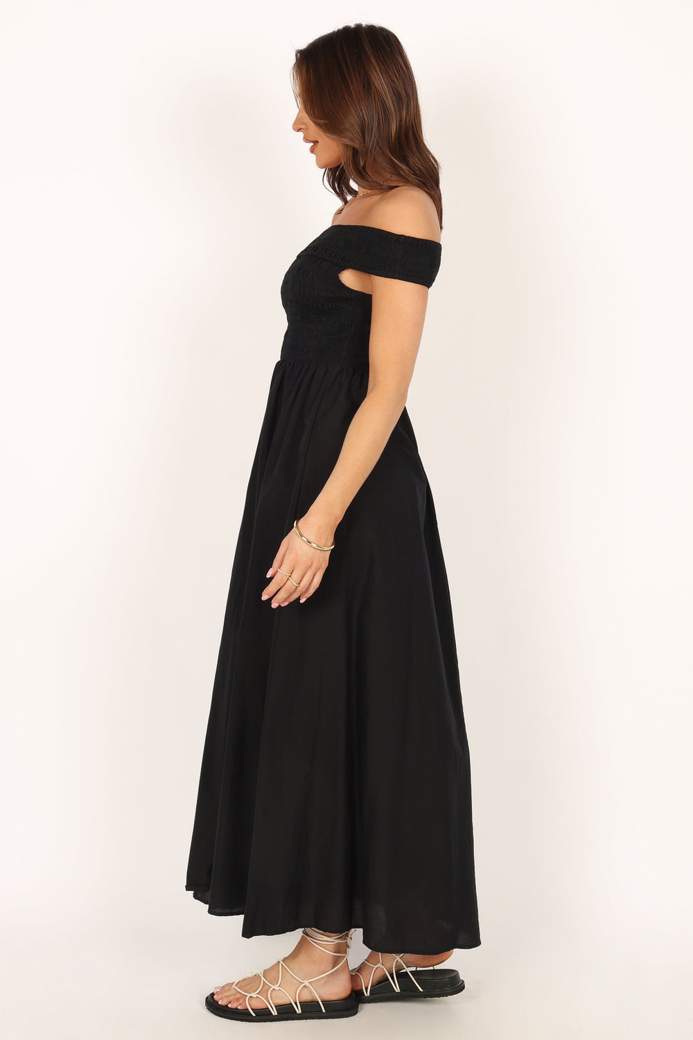 Tessa Off Shoulder Maxi Dress - Black - Petal & Pup USA