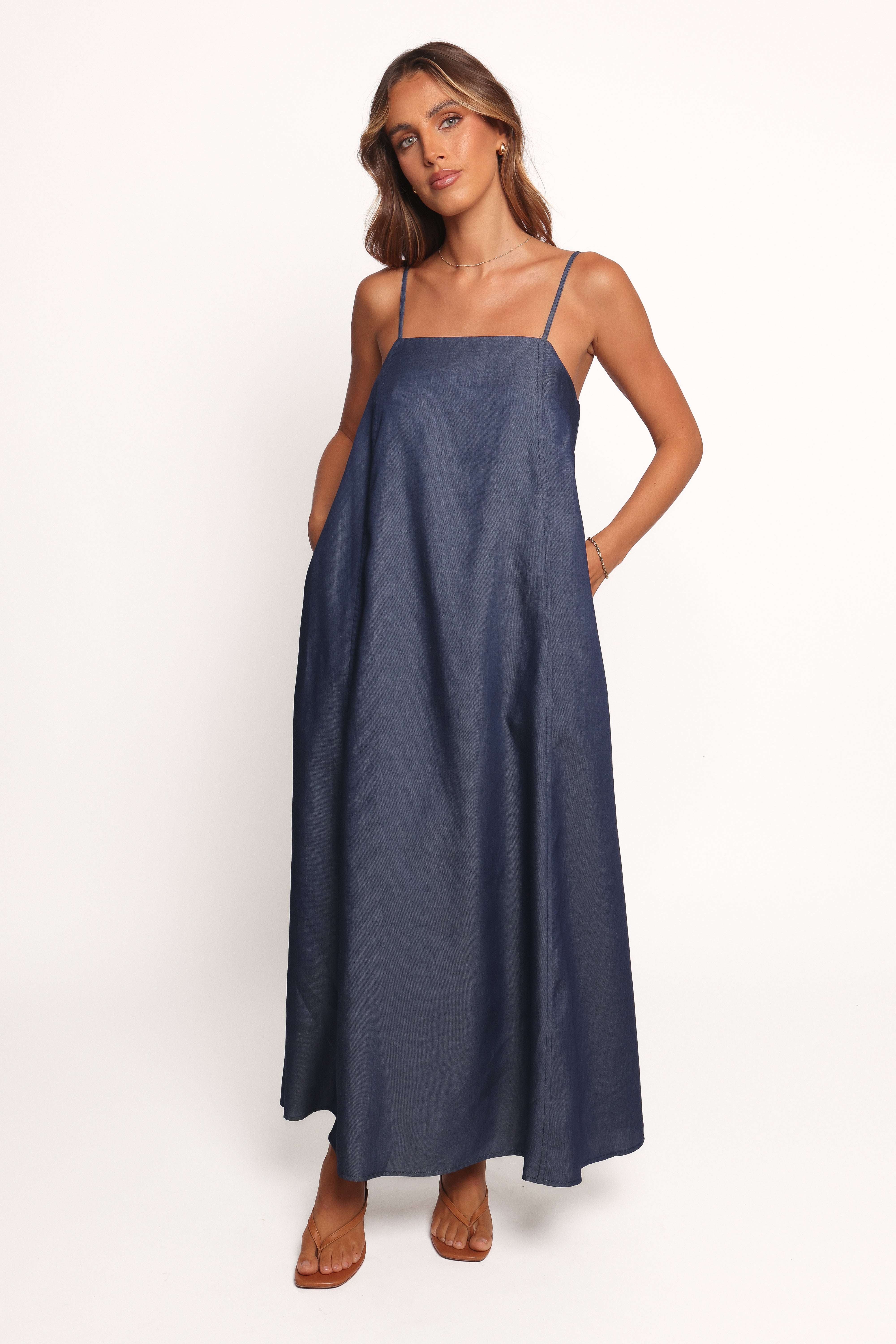 Petal and Pup USA DRESSES Thelma Maxi Dress - Chambray