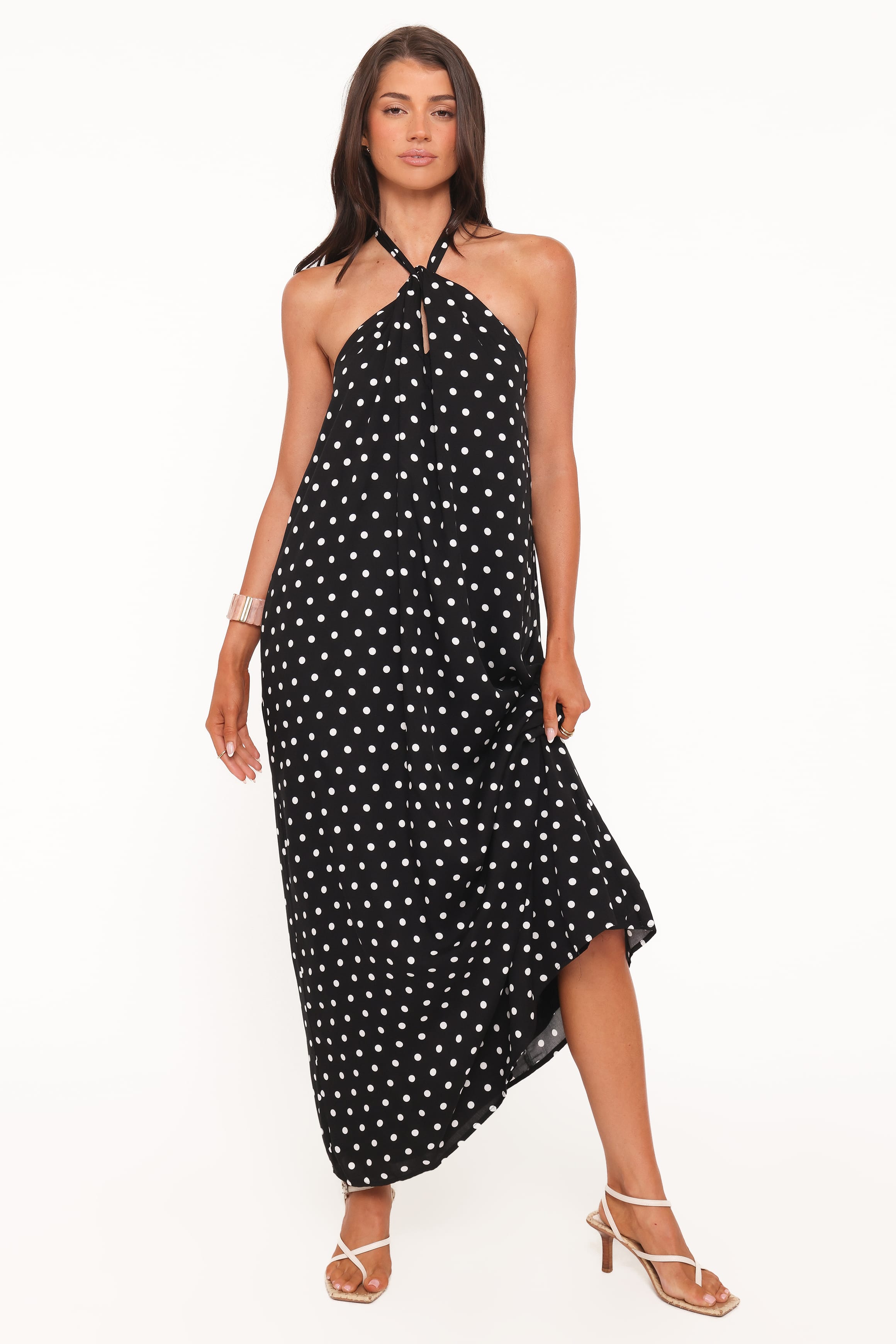 Petal and Pup USA DRESSES Theophania Maxi Dress - Black Polka Dot