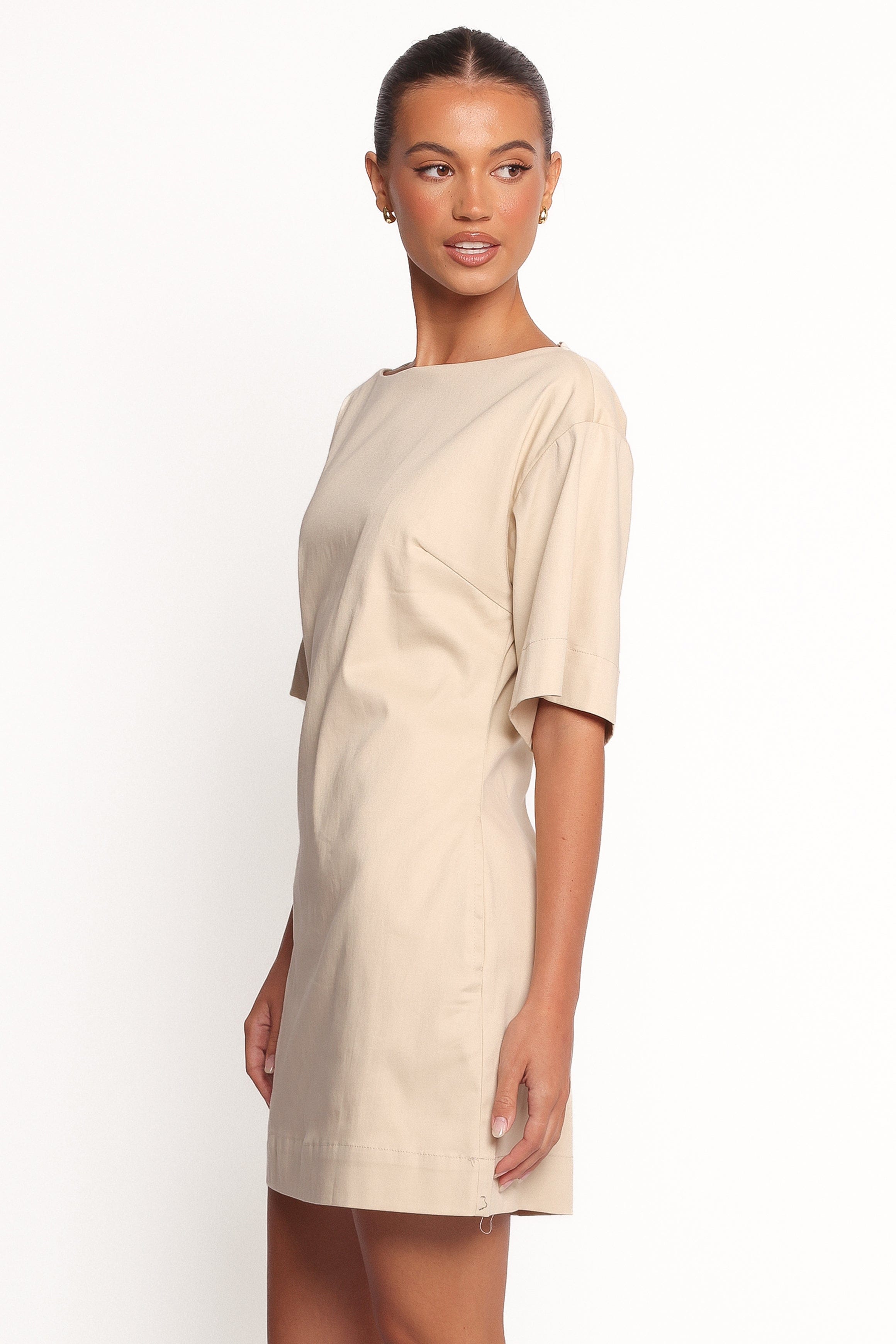 Petal and Pup USA DRESSES Thorne Mini Dress - Beige (Hold for Rack)
