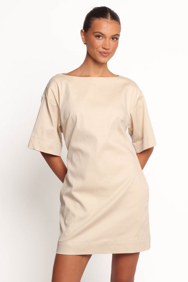 Petal and Pup USA DRESSES Thorne Mini Dress - Beige (Hold for Rack)