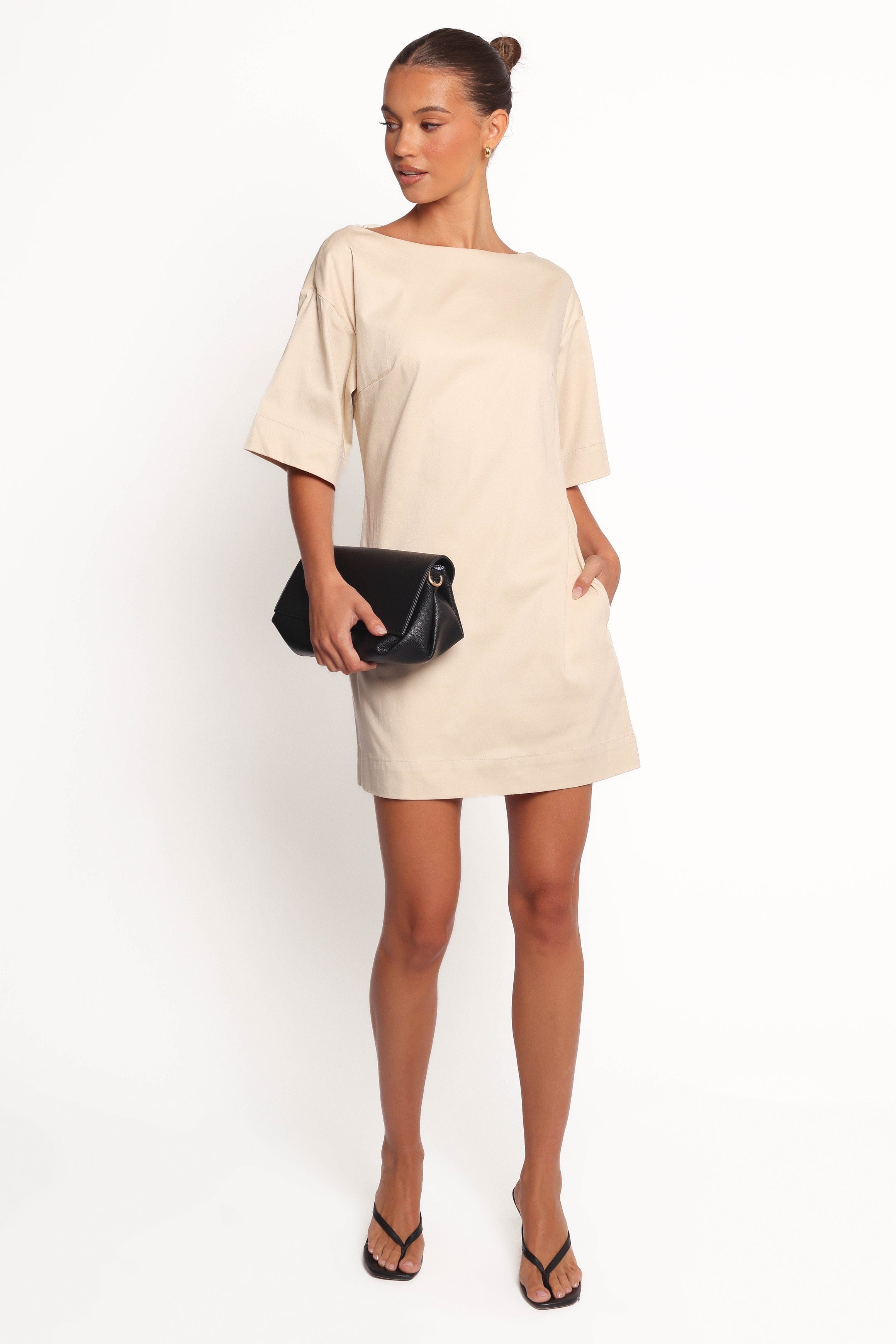Petal and Pup USA DRESSES Thorne Mini Dress - Beige (Hold for Rack)