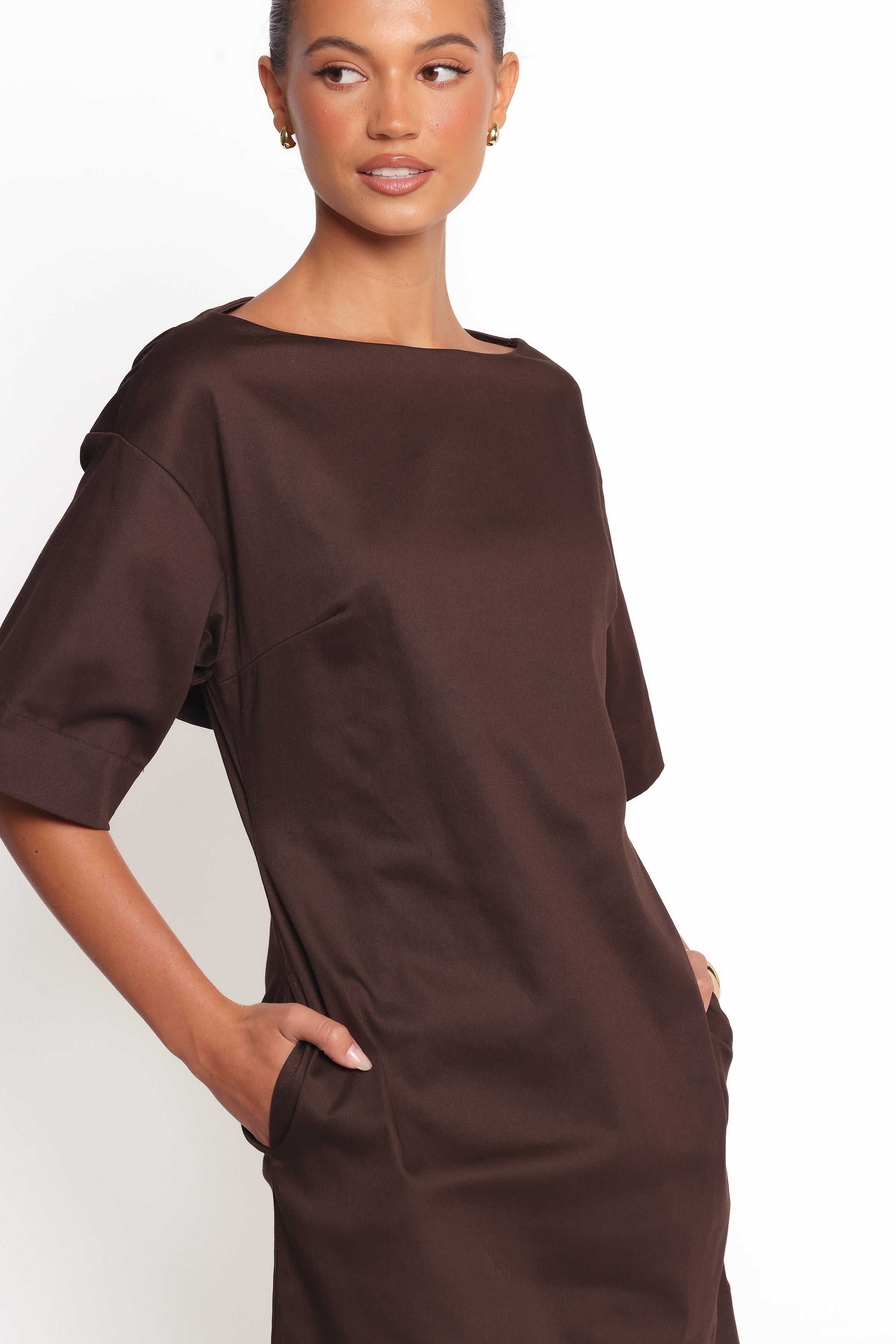 Petal and Pup USA DRESSES Thorne Mini Dress - Chocolate (Hold for Rack)