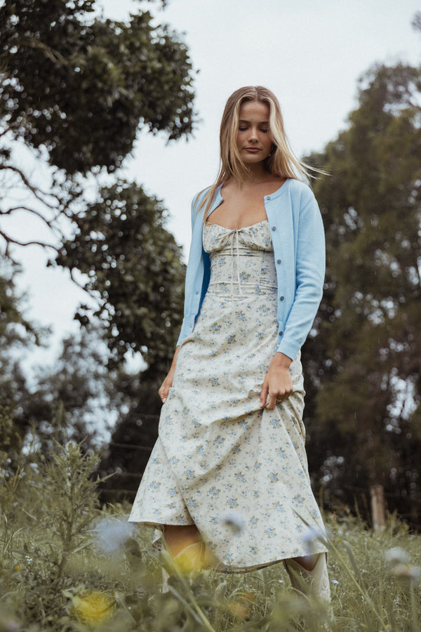 Petal and Pup USA DRESSES Tiarna Maxi Dress - Blue Floral