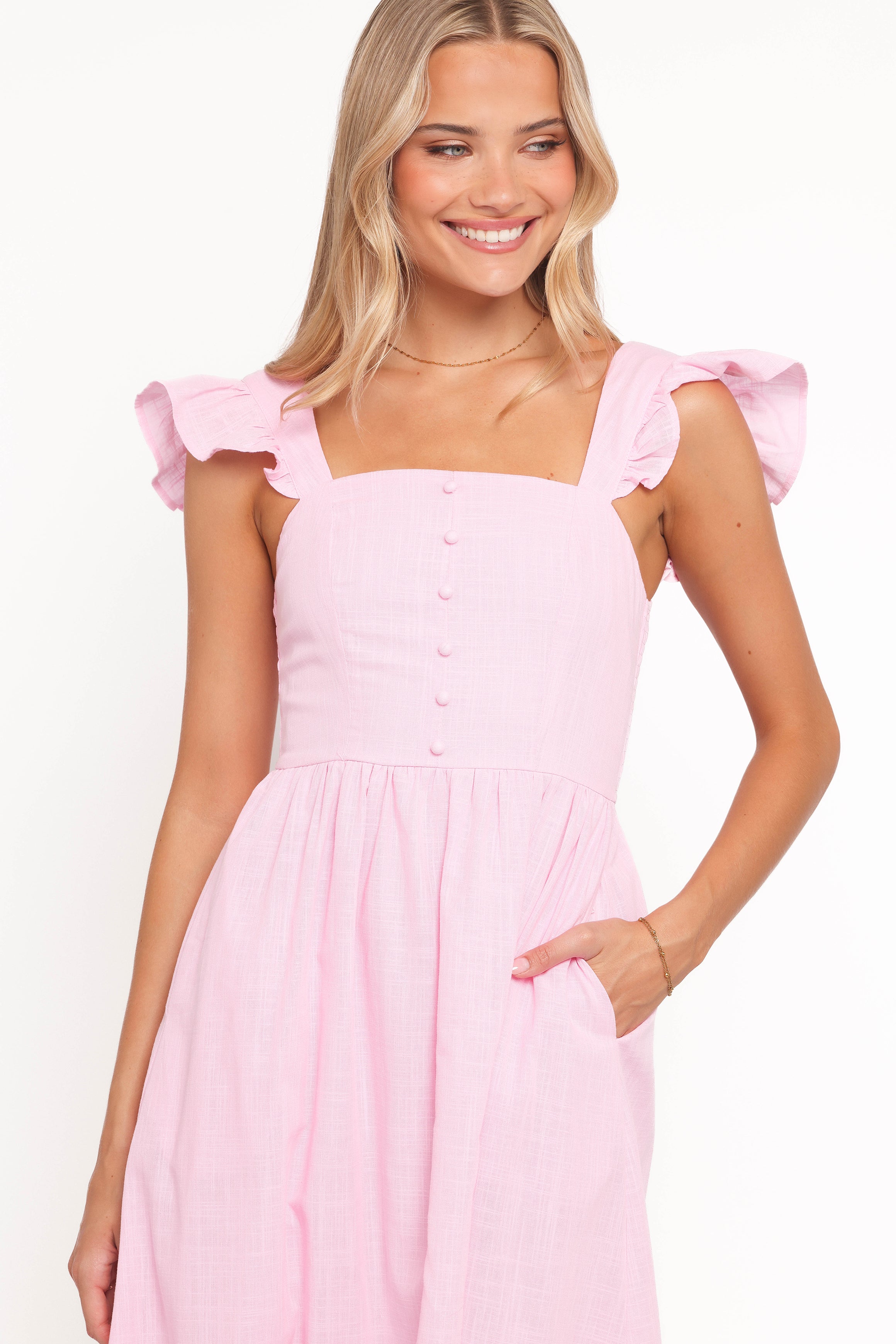 Petal and Pup USA DRESSES Tiarne Midi Dress - Pink