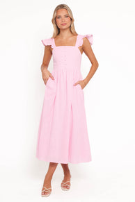 Petal and Pup USA DRESSES Tiarne Midi Dress - Pink