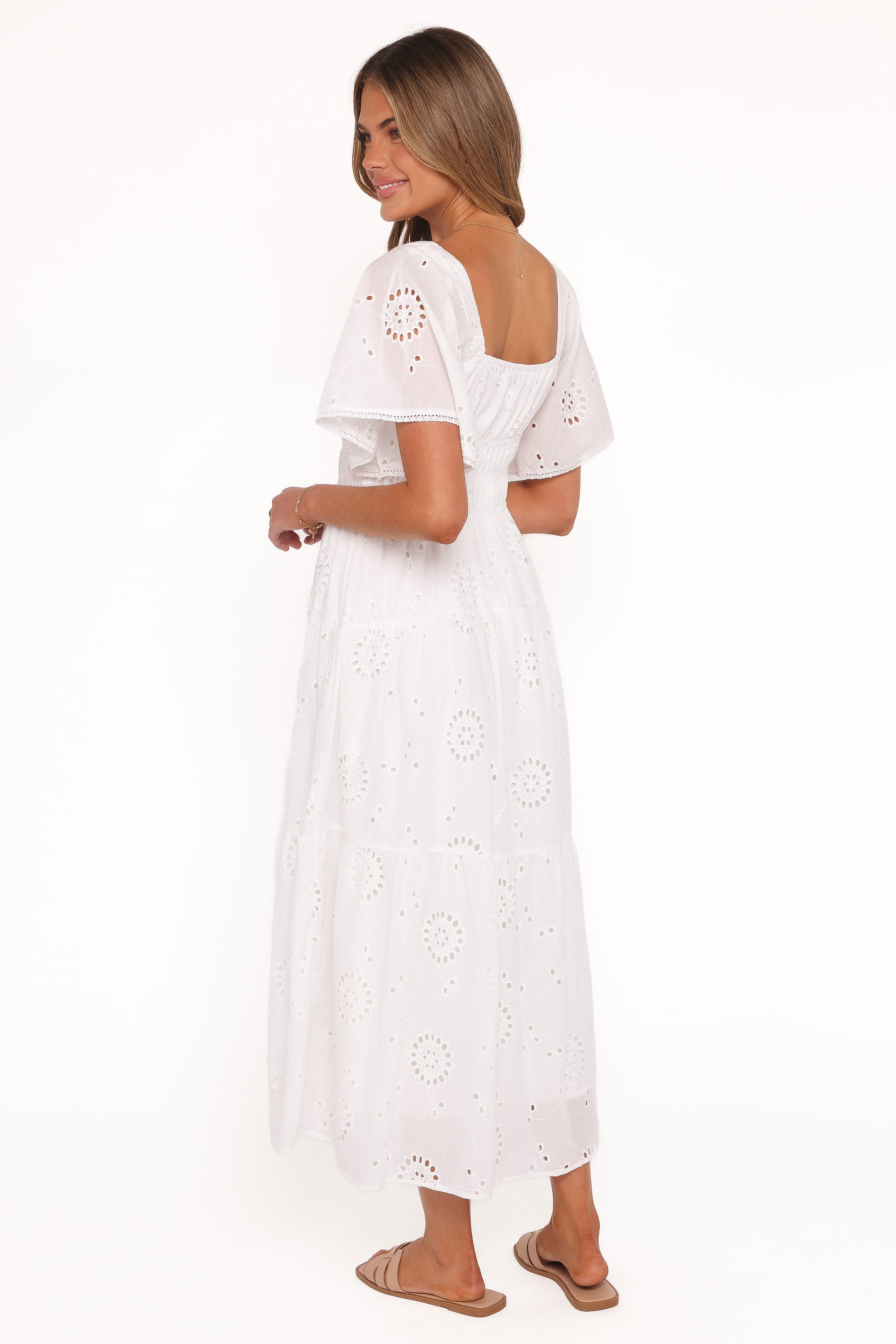 Petal and Pup USA DRESSES Tierney Midi Dress - White