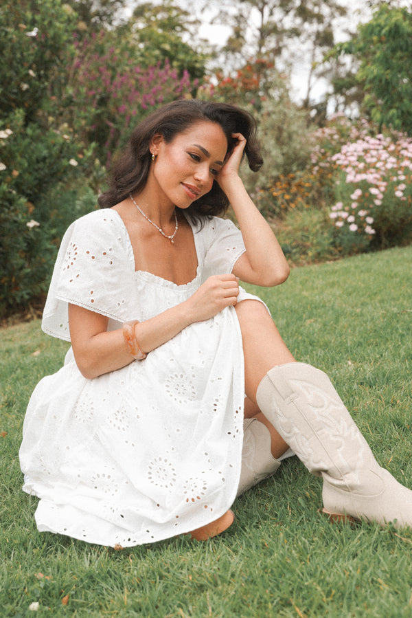 Petal and Pup USA DRESSES Tierney Midi Dress - White