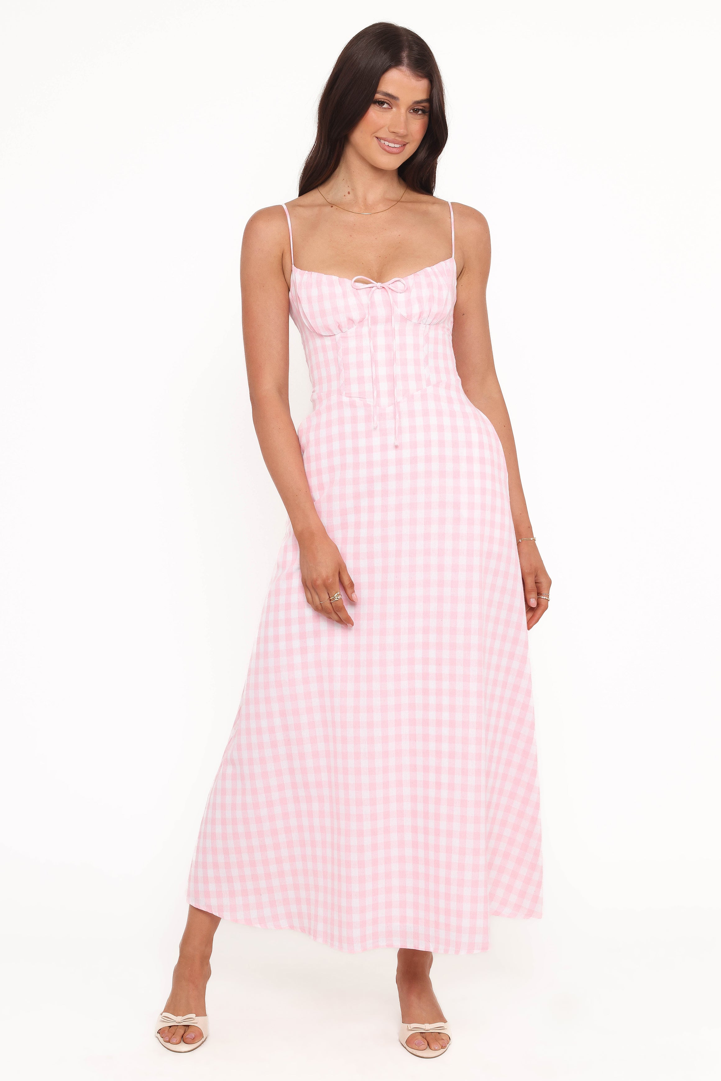 Petal and Pup USA DRESSES Tilbury Midi Dress - Pink Gingham