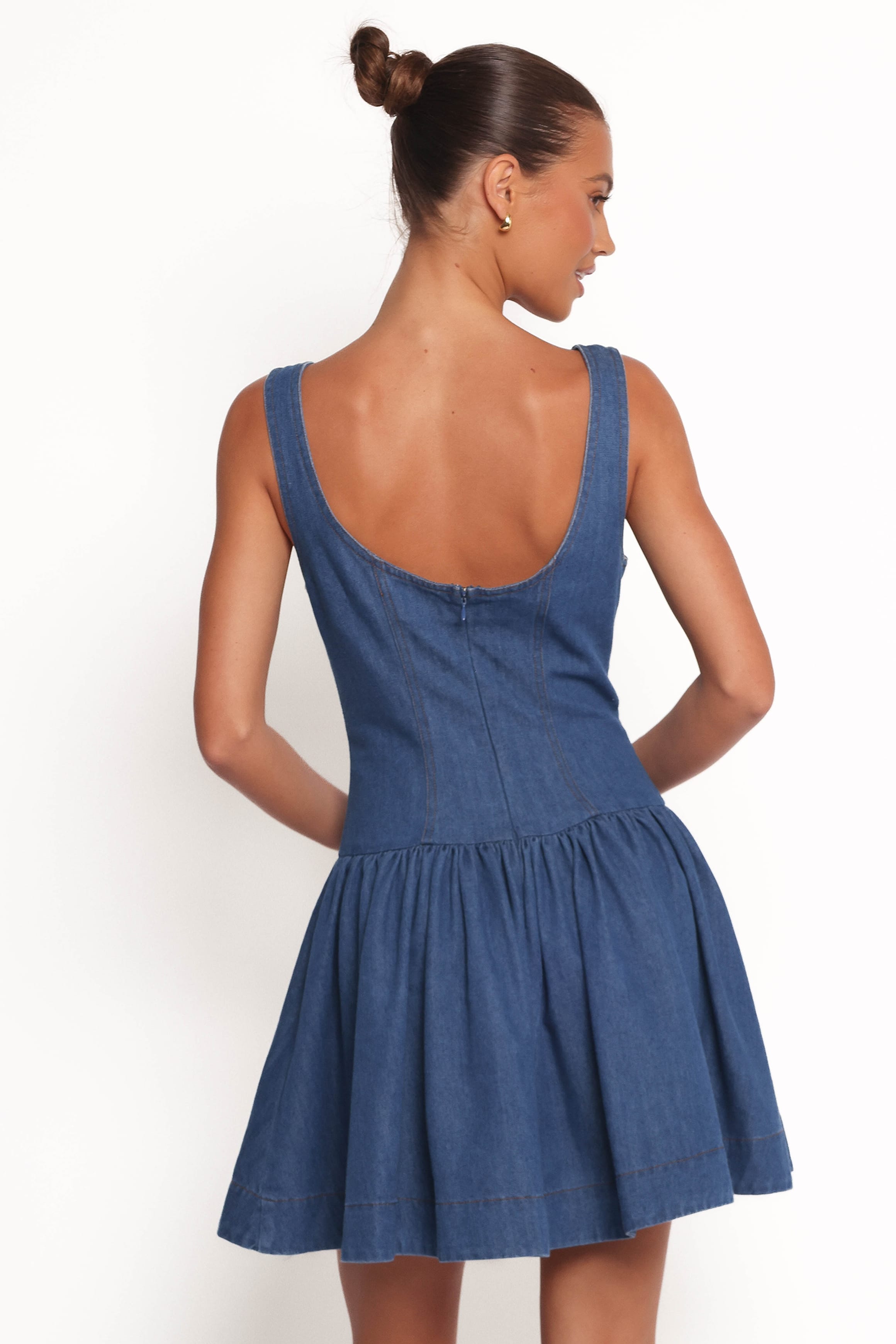 Petal and Pup USA DRESSES Tiziana Mini Dress - Indigo Denim