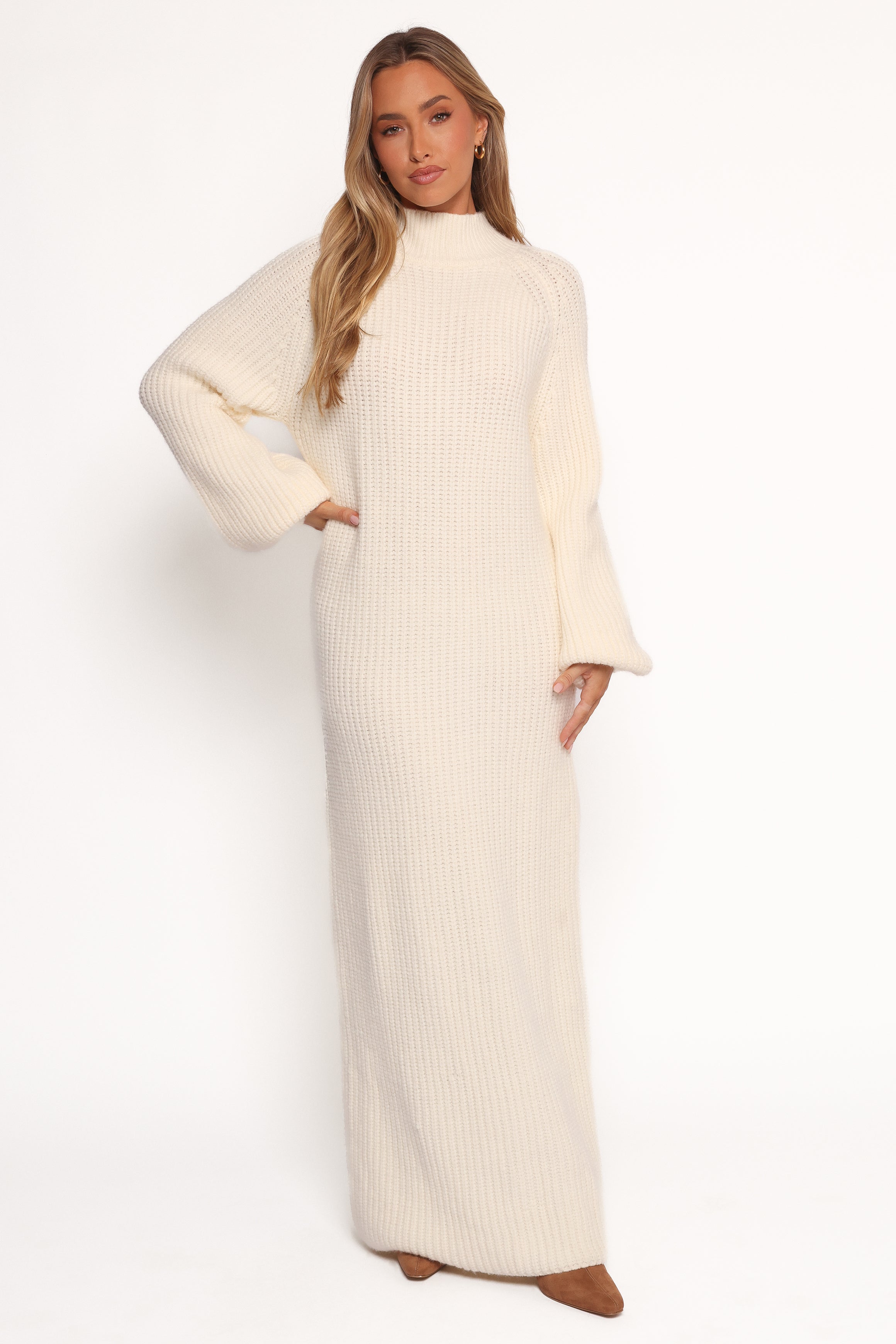 Petal and Pup USA DRESSES Tobin Knit Maxi Dress - Cream