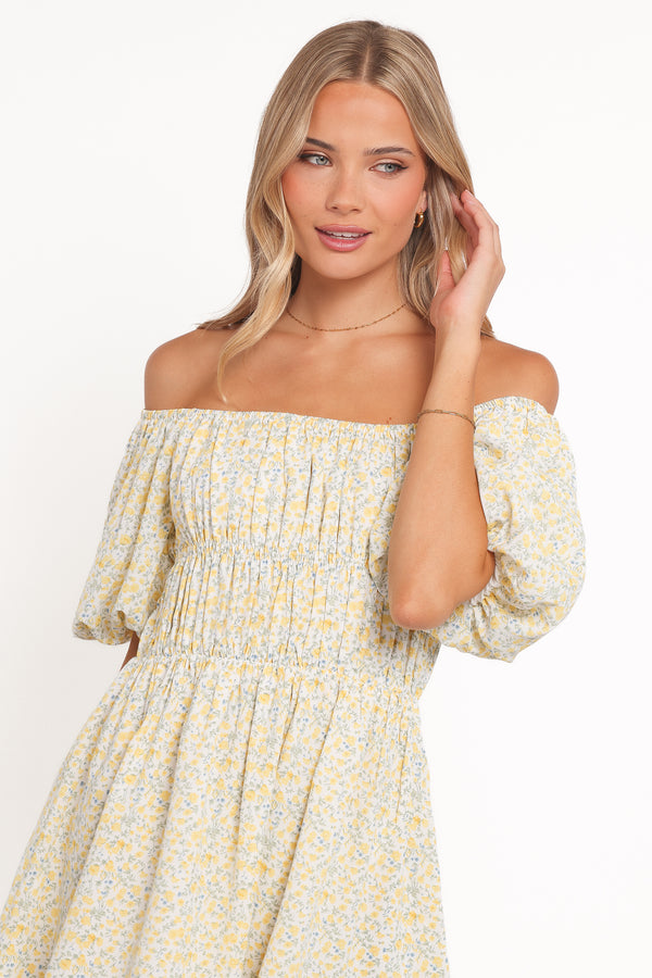 Petal and Pup USA DRESSES Tori Off Shoulder Mini Dress - Floral