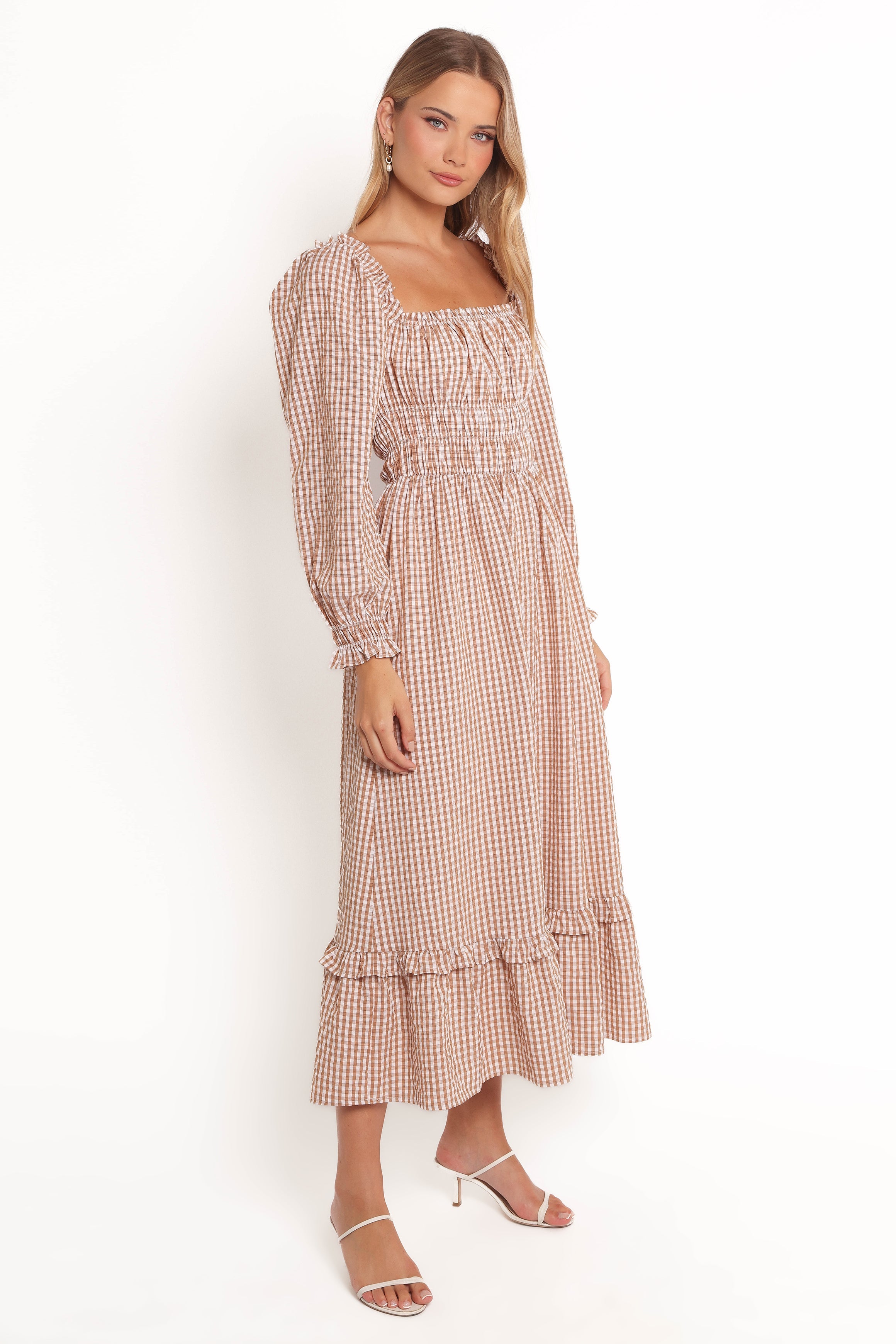 Petal and Pup USA DRESSES Torrie Maxi Dress - Brown Check