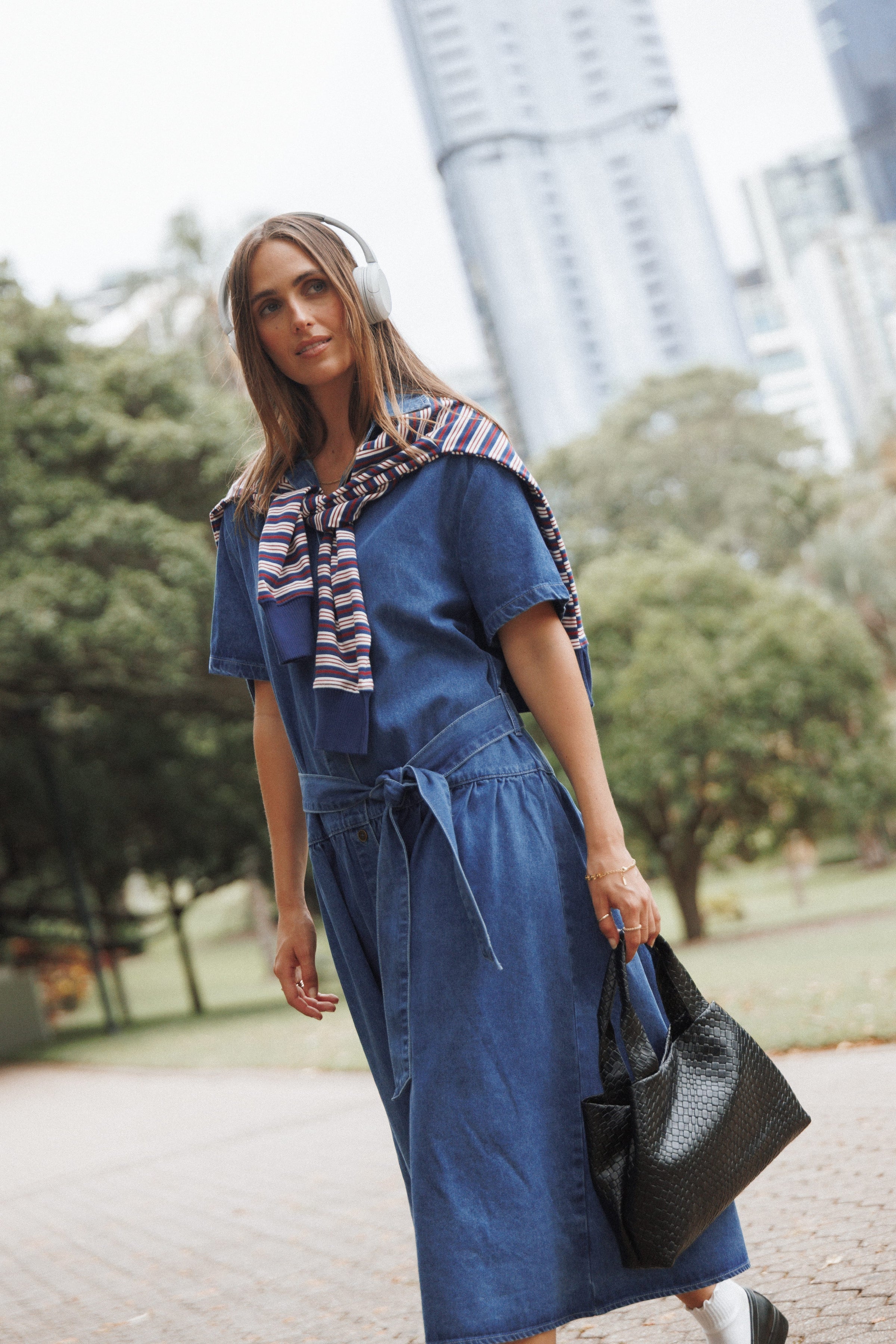 Petal and Pup USA DRESSES Tova Midi Dress - Blue