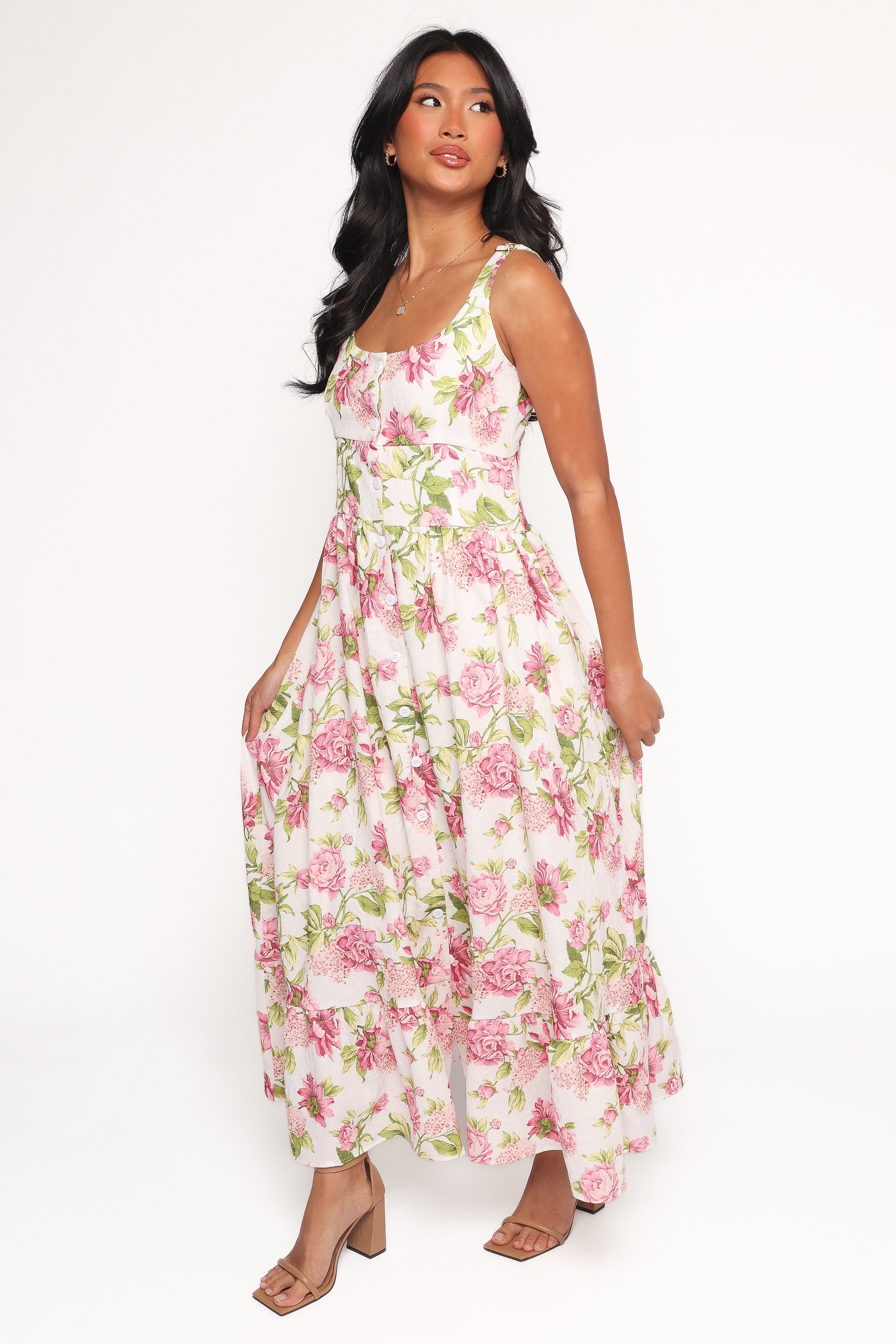 Petal and Pup USA DRESSES Tullia Maxi Dress - Pink Floral (Hold for Amazon)
