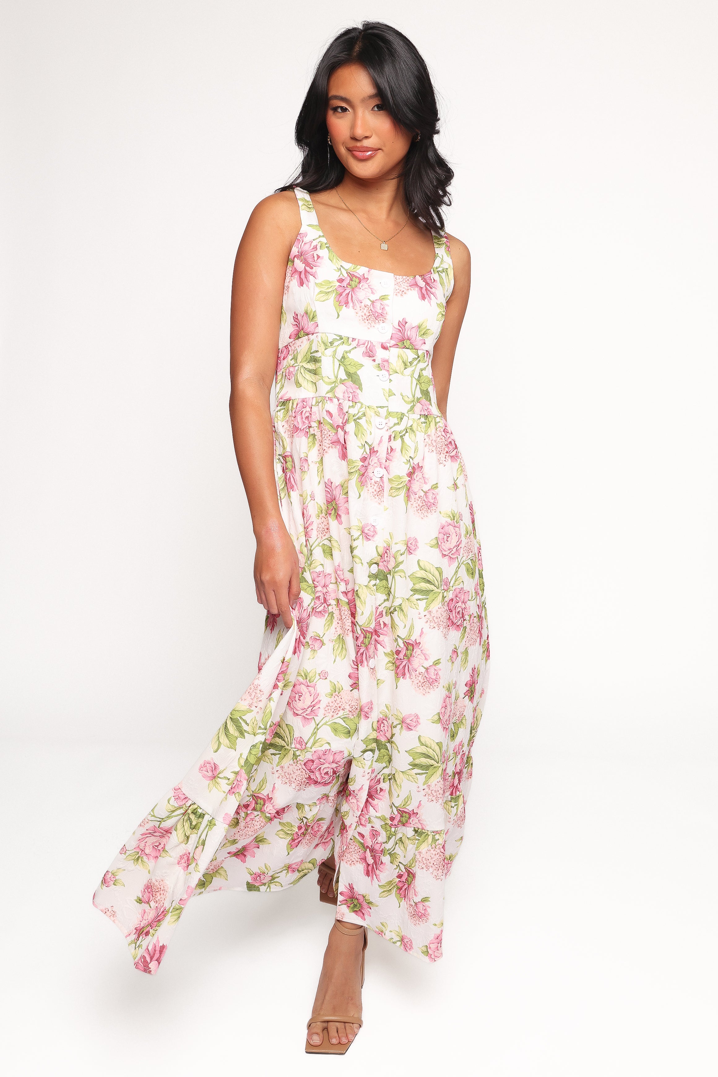 Petal and Pup USA DRESSES Tullia Maxi Dress - Pink Floral (Hold for Amazon)