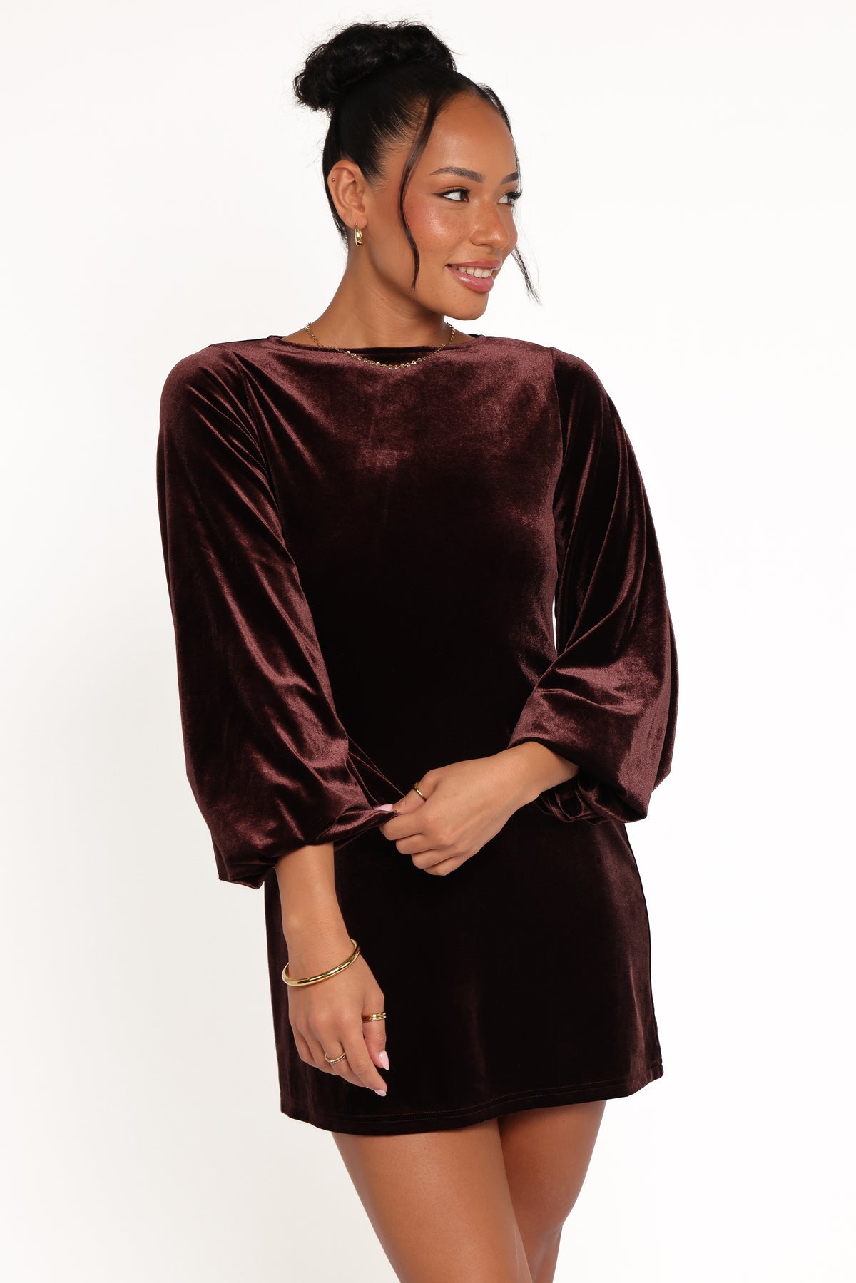 Twylar Long Sleeve Velvet Mini Dress