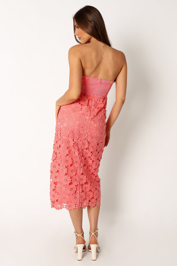 Petal and Pup USA DRESSES Tyler Strapless Midi Dress - Watermelon