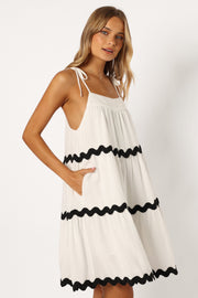 Petal and Pup USA DRESSES Uma Mini Dress - White Black