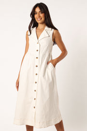 Petal and Pup USA DRESSES Umeko Midi Dress - White