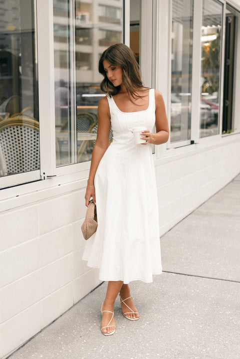 white midi dress fitted Una - Size:US6 (UK10) GOLIVE-3.3 Denim Midi Tube Dress please refer to the