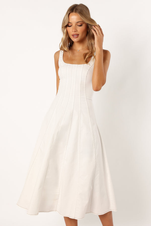 Petal and Pup USA DRESSES Una Midi Dress - White