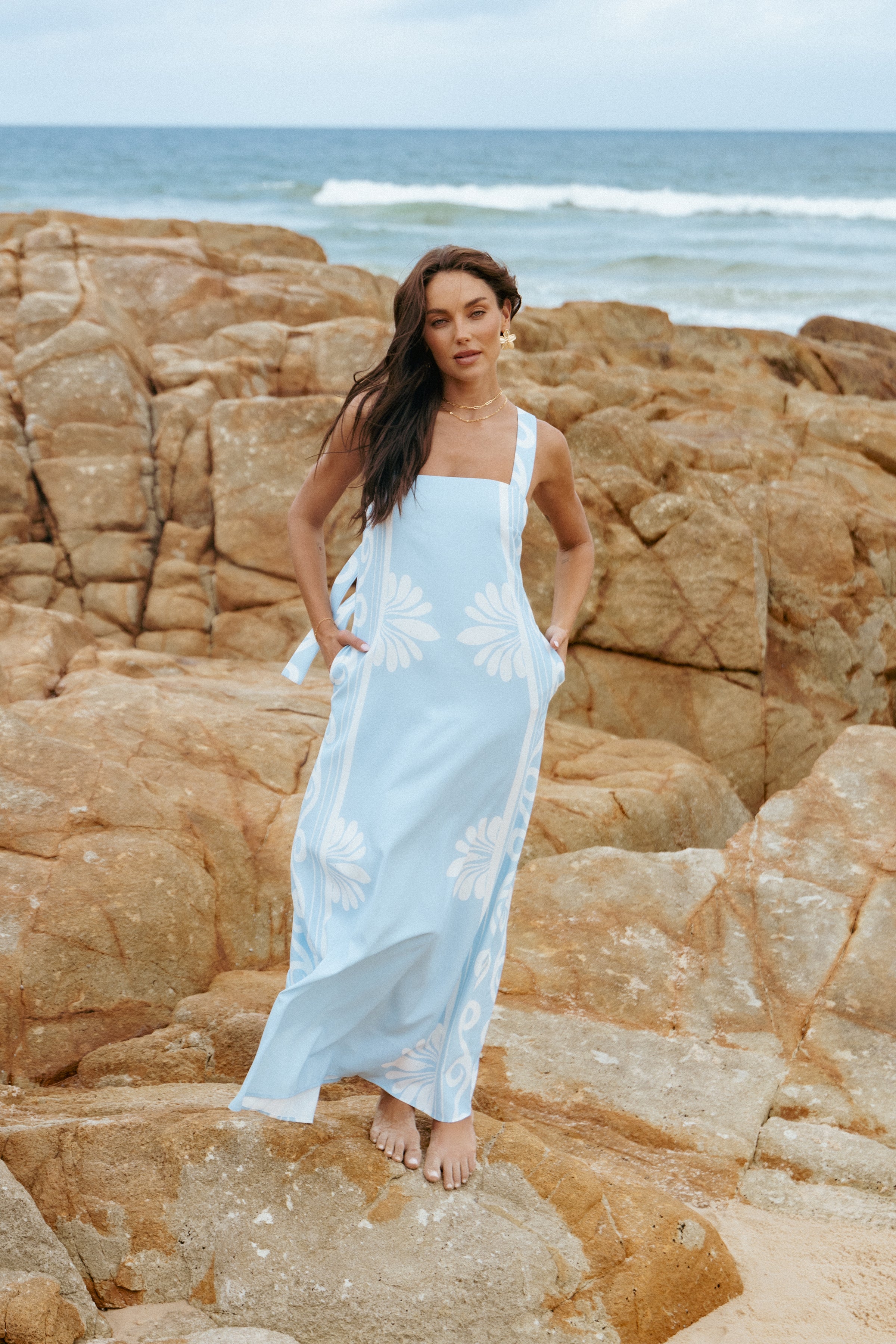 Petal and Pup USA DRESSES Valeria Maxi Dress - Blue