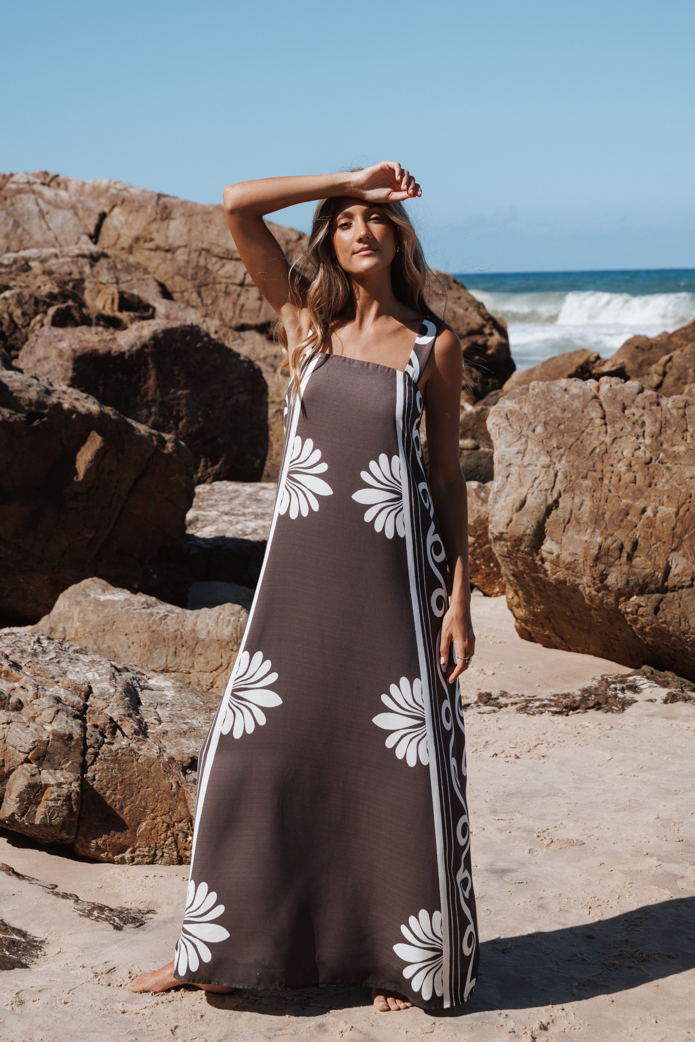 Petal and Pup USA DRESSES Valeria Maxi Dress - Espresso