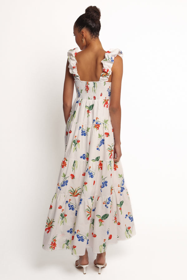Petal and Pup USA DRESSES Valerie Maxi Dress - Off White/Red
