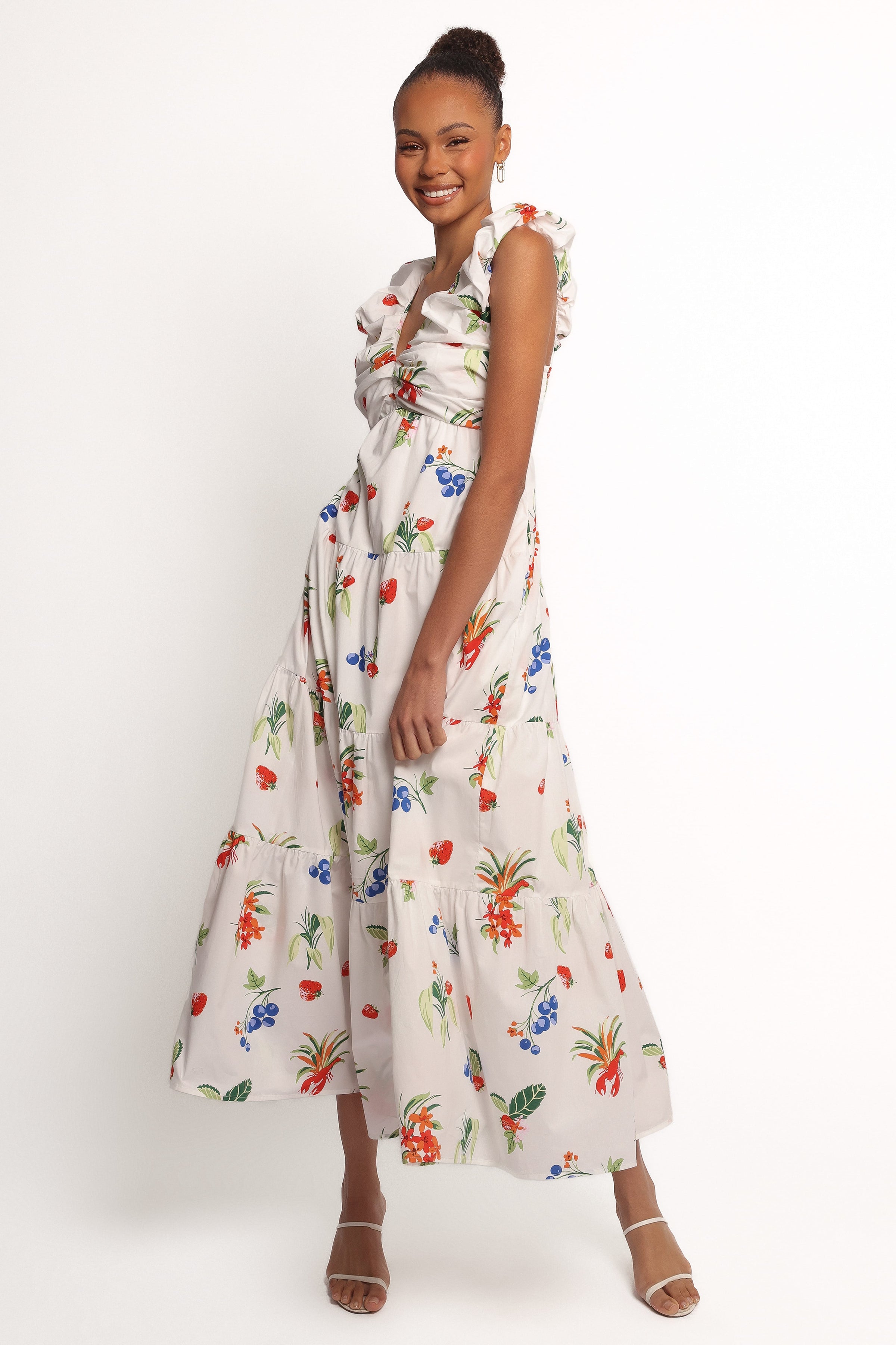 Petal and Pup USA DRESSES Valerie Maxi Dress - Off White/Red