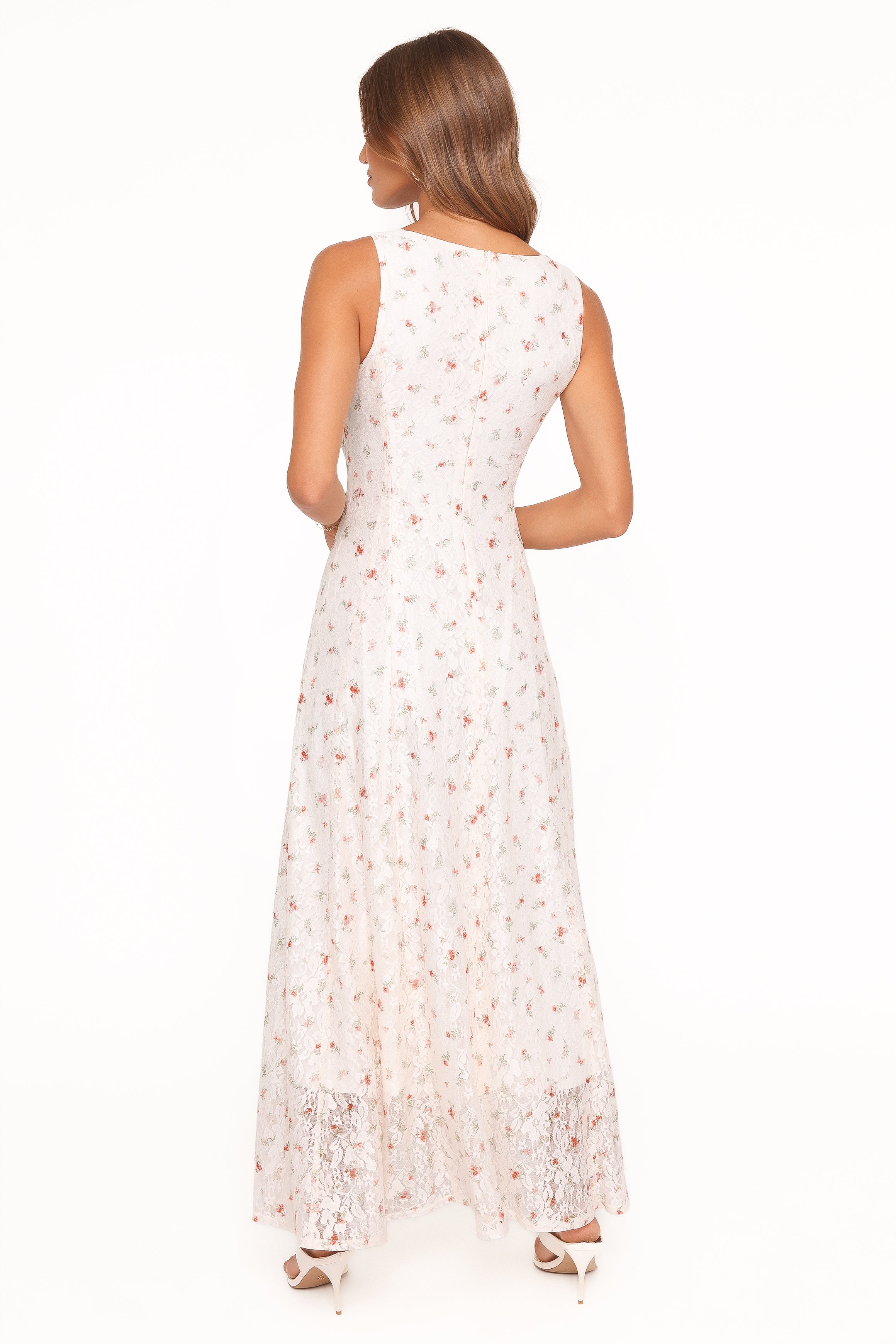 Petal and Pup USA DRESSES Valley Maxi Dress - White Floral Lace