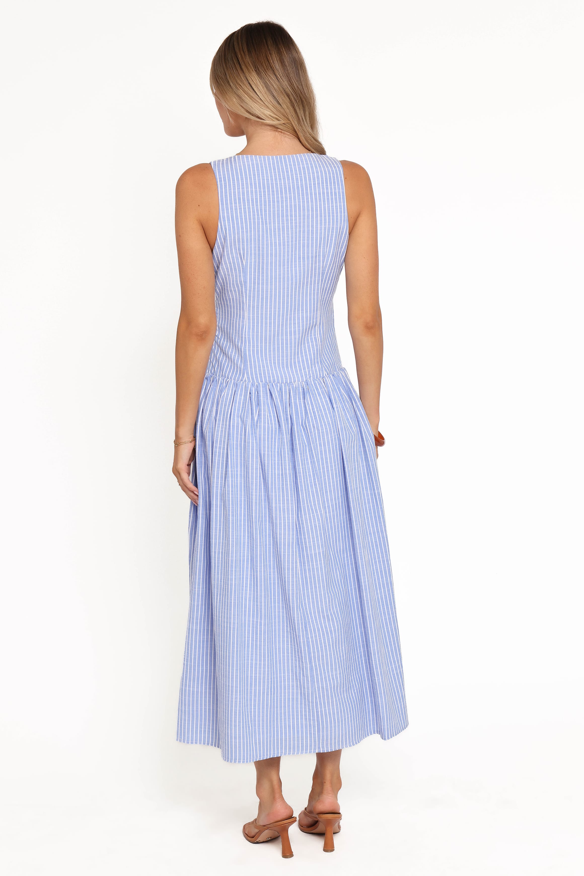 Petal and Pup USA DRESSES Vanessa Maxi Dress - Navy Pinstripe