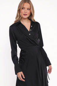 Petal and Pup USA DRESSES Verna Long Sleeve Maxi Dress - Black