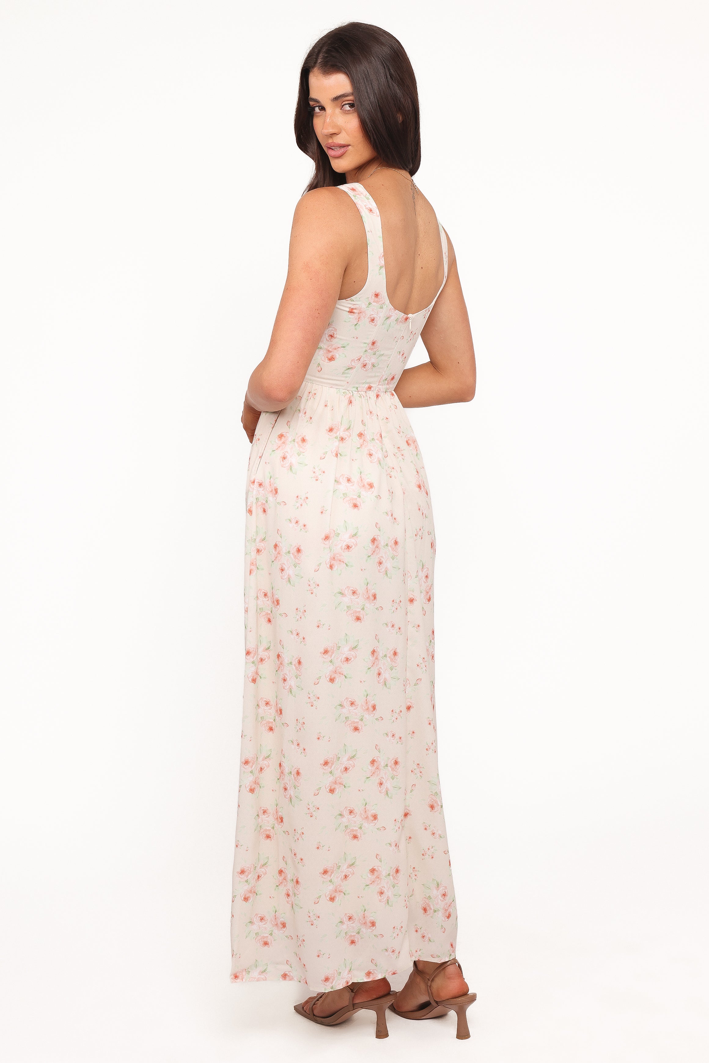 peach color midi dress Vespa Midi Dress