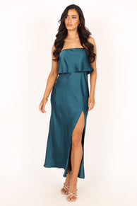 Petal and Pup USA DRESSES Vienna Strapless Midi Dress - Teal