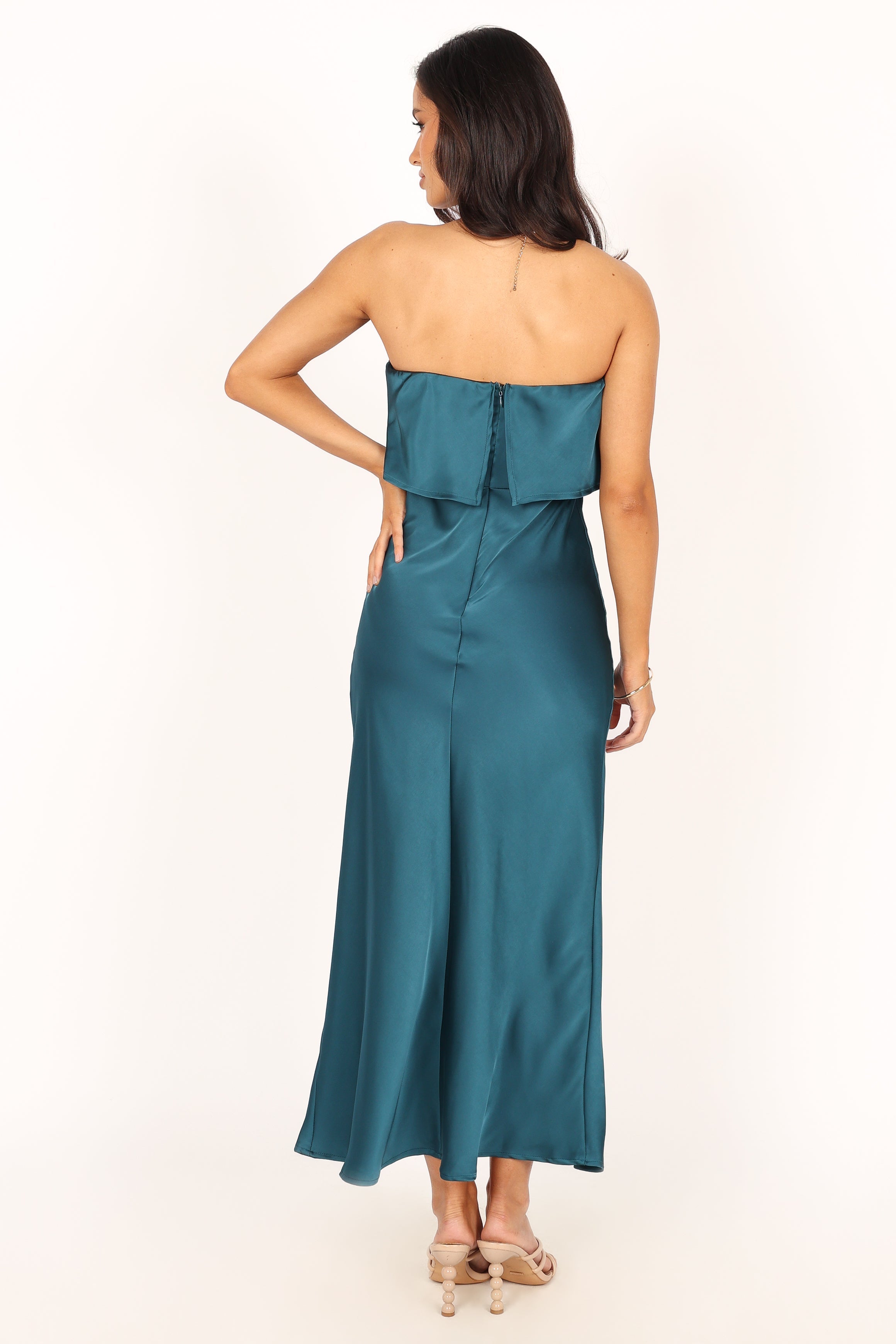 Petal and Pup USA DRESSES Vienna Strapless Midi Dress - Teal
