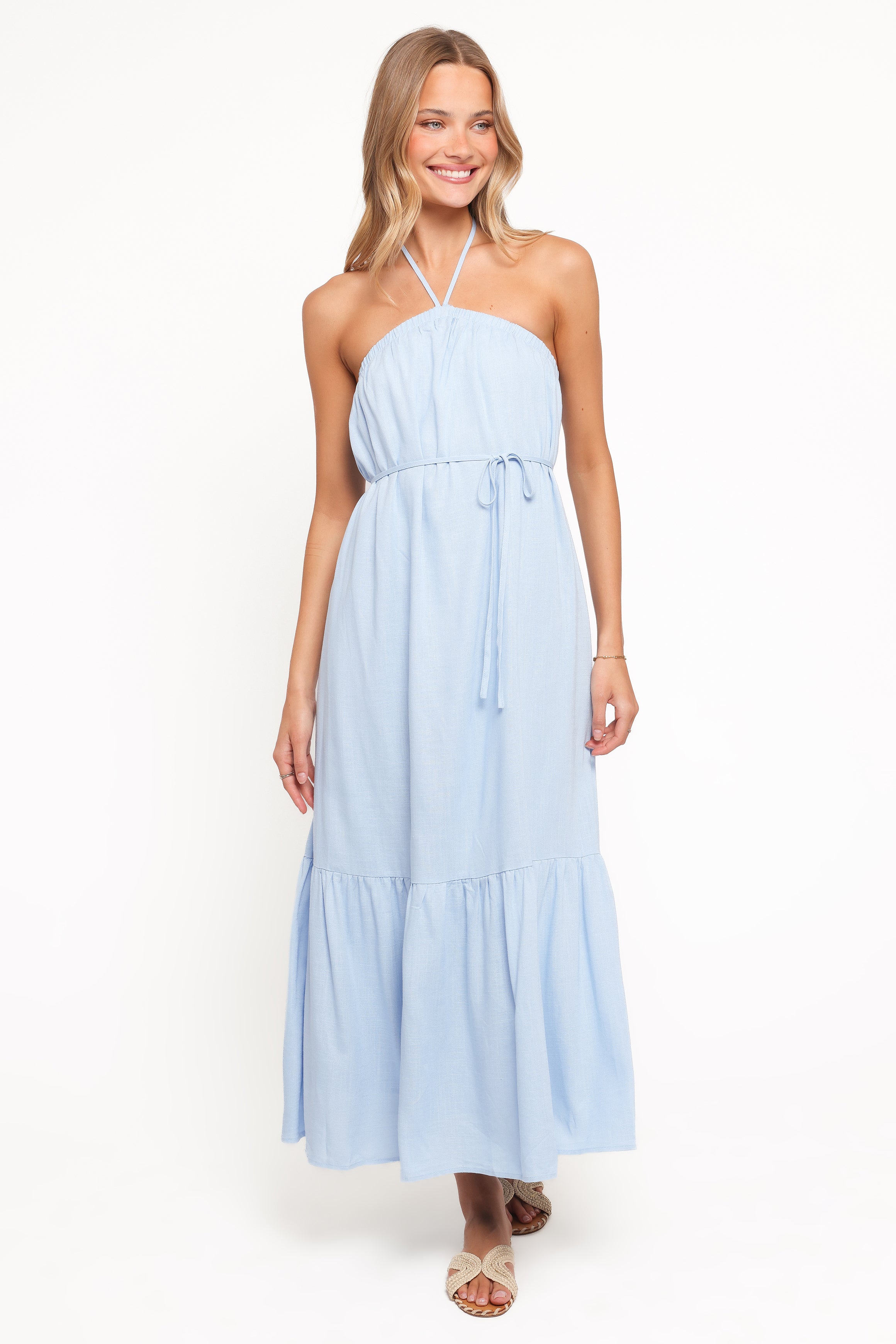 Petal and Pup USA DRESSES View Halterneck Maxi Dress - Pale Blue