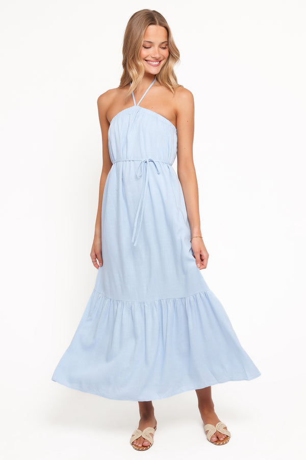 Petal and Pup USA DRESSES View Halterneck Maxi Dress - Pale Blue