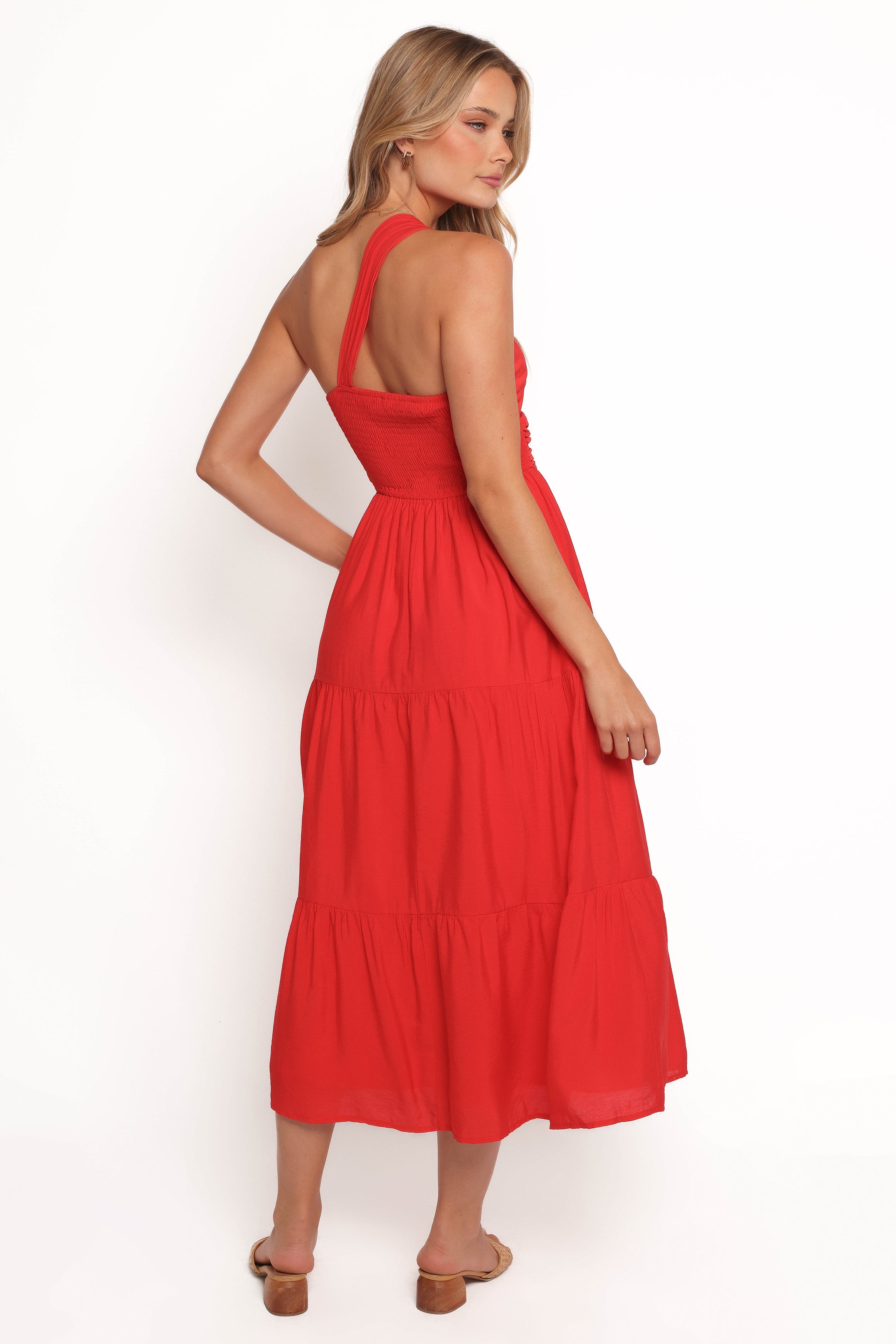 Petal and Pup USA DRESSES Vinny One Shoulder Maxi Dress - Red