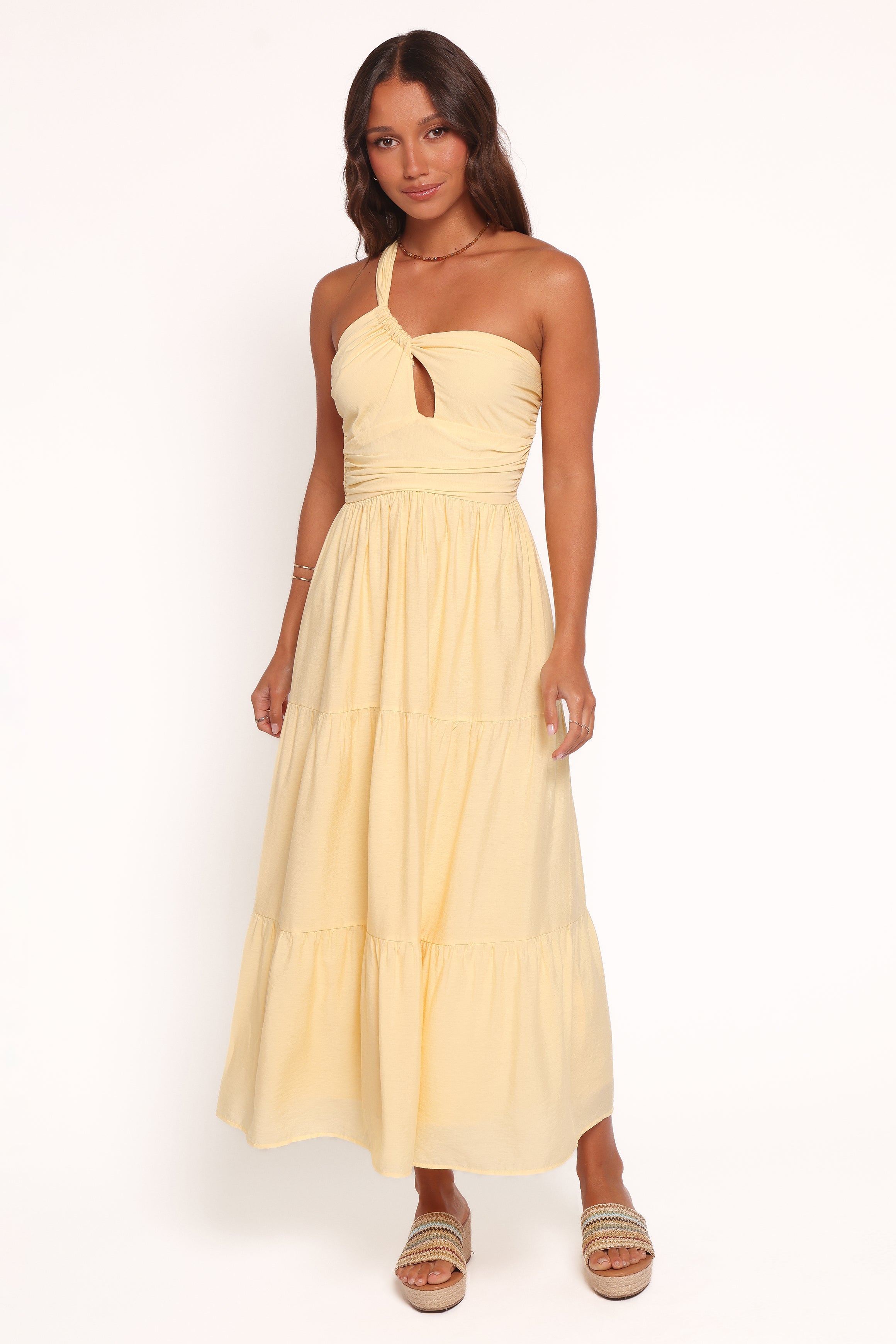 Petal and Pup USA DRESSES Vinny One Shoulder Maxi Dress - Yellow