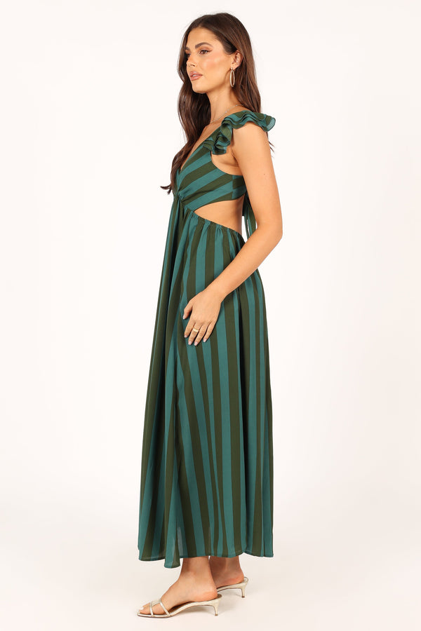 Petal and Pup USA DRESSES Viola Maxi Dress - Green Stripe