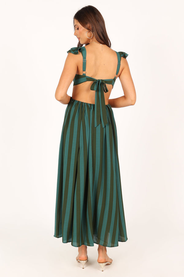 Petal and Pup USA DRESSES Viola Maxi Dress - Green Stripe