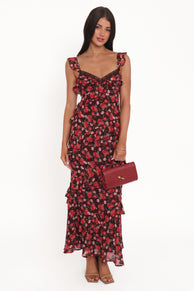 Petal and Pup USA DRESSES Virginia Maxi Dress - Brown Floral