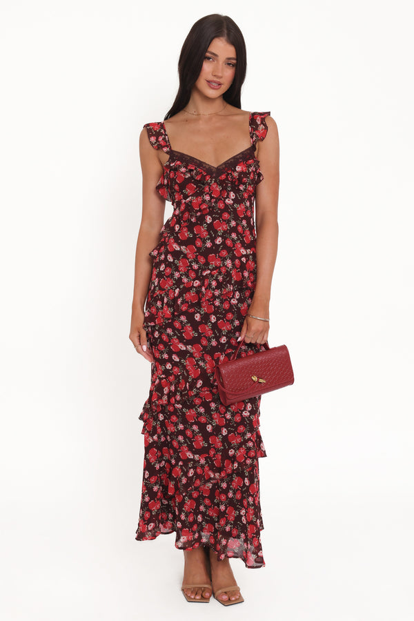 Petal and Pup USA DRESSES Virginia Maxi Dress - Brown Floral