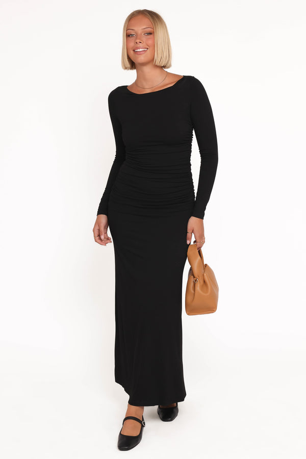 Warren Long Sleeve Maxi Dress - Black | Petal & Pup USA